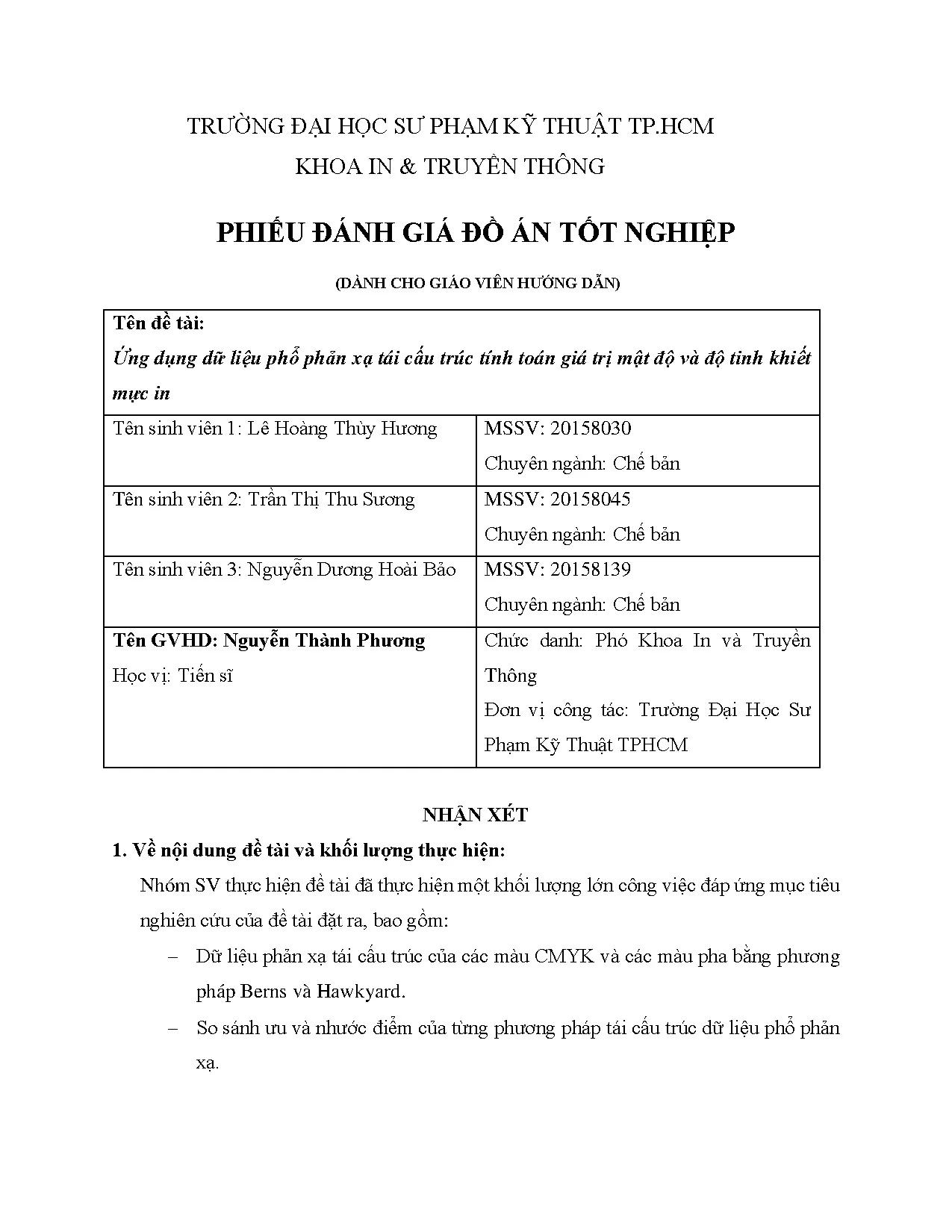 Đồ án tốt nghiệp - Ứng dụng dữ liệu phổ phản xạ tái cấu trúc tính toán giá trị mật độ và độ tinh KMI - Trang 4