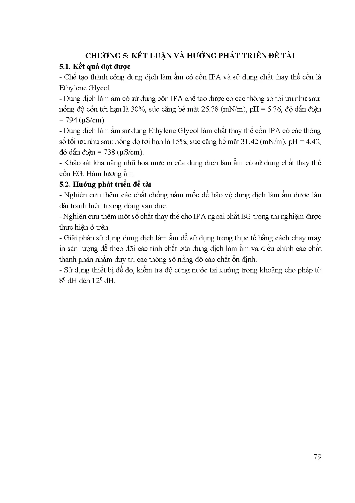 Đồ án tốt nghiệp - Nghiên cứu chế tạo và khảo sát tính chất dung dịch làm ẩm trong in offset tờ rời - Trang 103