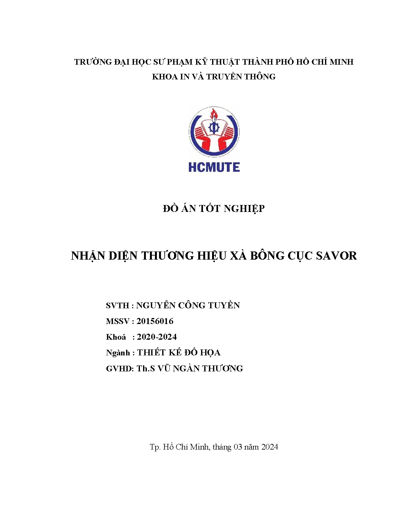 Đồ án tốt nghiệp - Nhận diện thương hiệu xà bông cục Savor