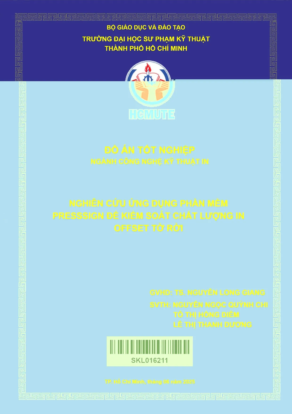 Đồ án tốt nghiệp - Nghiên cứu ứng dụng phần mềm Presssign để kiểm soát chất lượng in offset tờ rời
