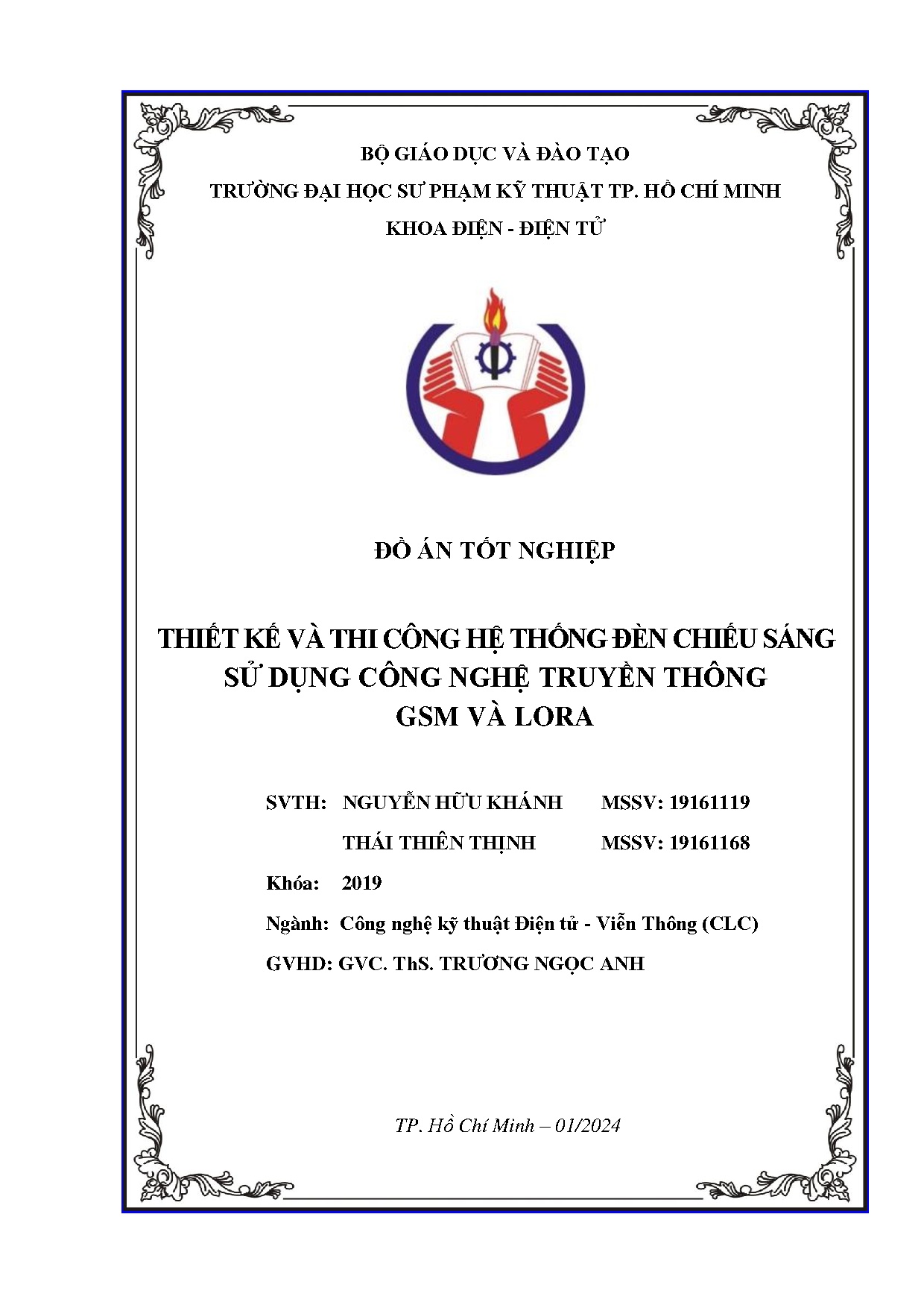 Đồ án tốt nghiệp - Thiết kế và thi công hệ thống đèn chiếu sáng sử dụng công nghệ truyền thông GVL