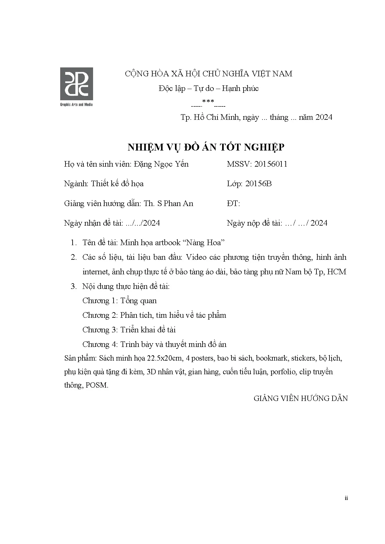 Đồ án tốt nghiệp - Minh họa artbook “Nàng Hoa” - Trang 3