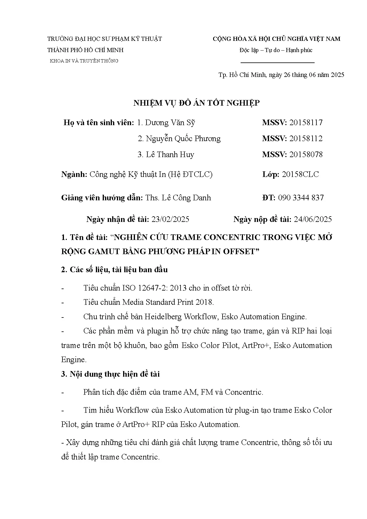 Đồ án tốt nghiệp - Nghiên cứu Trame concentric trong việc mở rộng Gamut bằng phương pháp in Offset - Trang 3