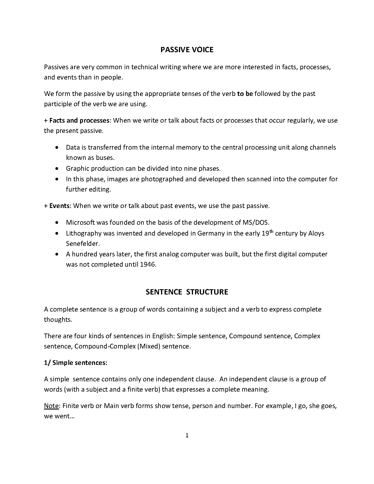 Kinds of sentences - Passive voice - Flowchart