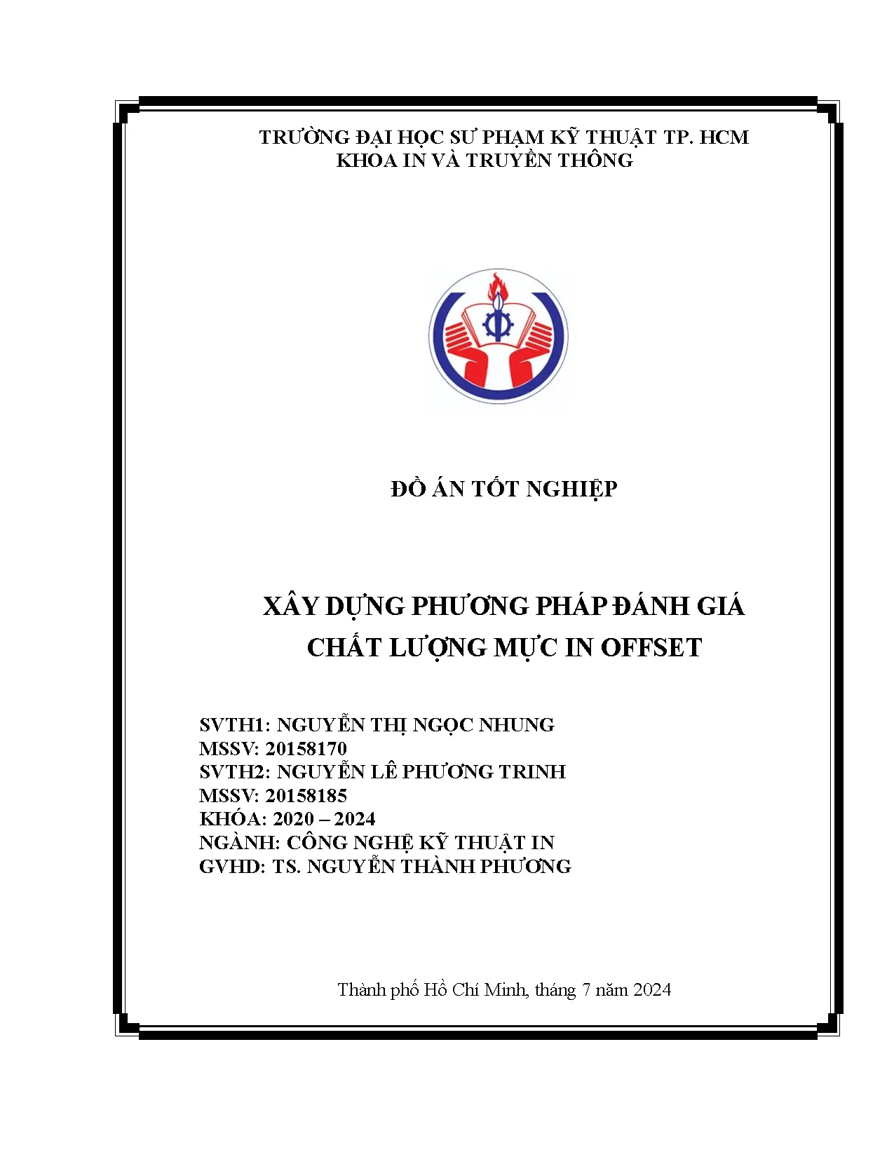 Đồ án tốt nghiệp - Xây dựng phương pháp đánh giá chất lượng mực in Offset - Trang 2