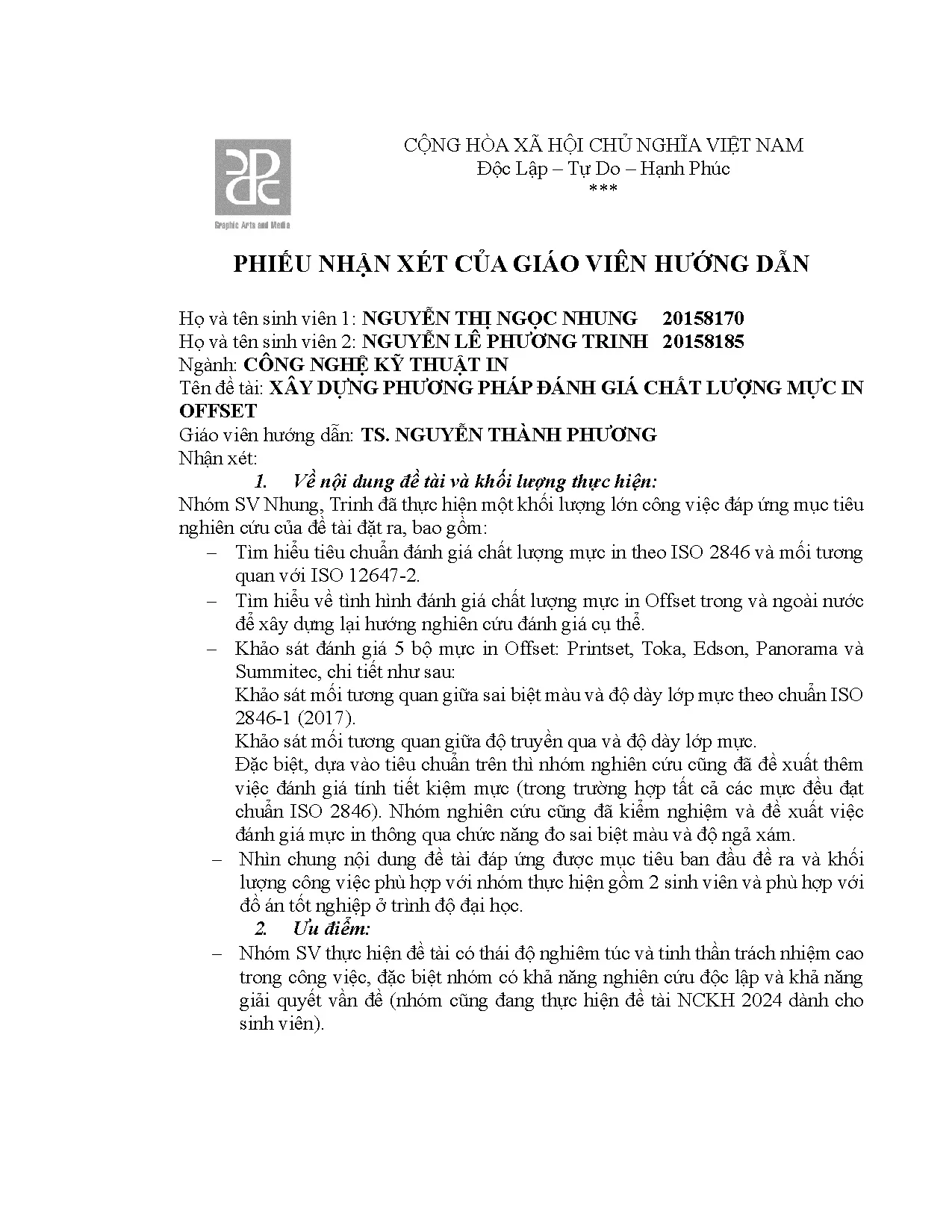 Đồ án tốt nghiệp - Xây dựng phương pháp đánh giá chất lượng mực in Offset - Trang 4