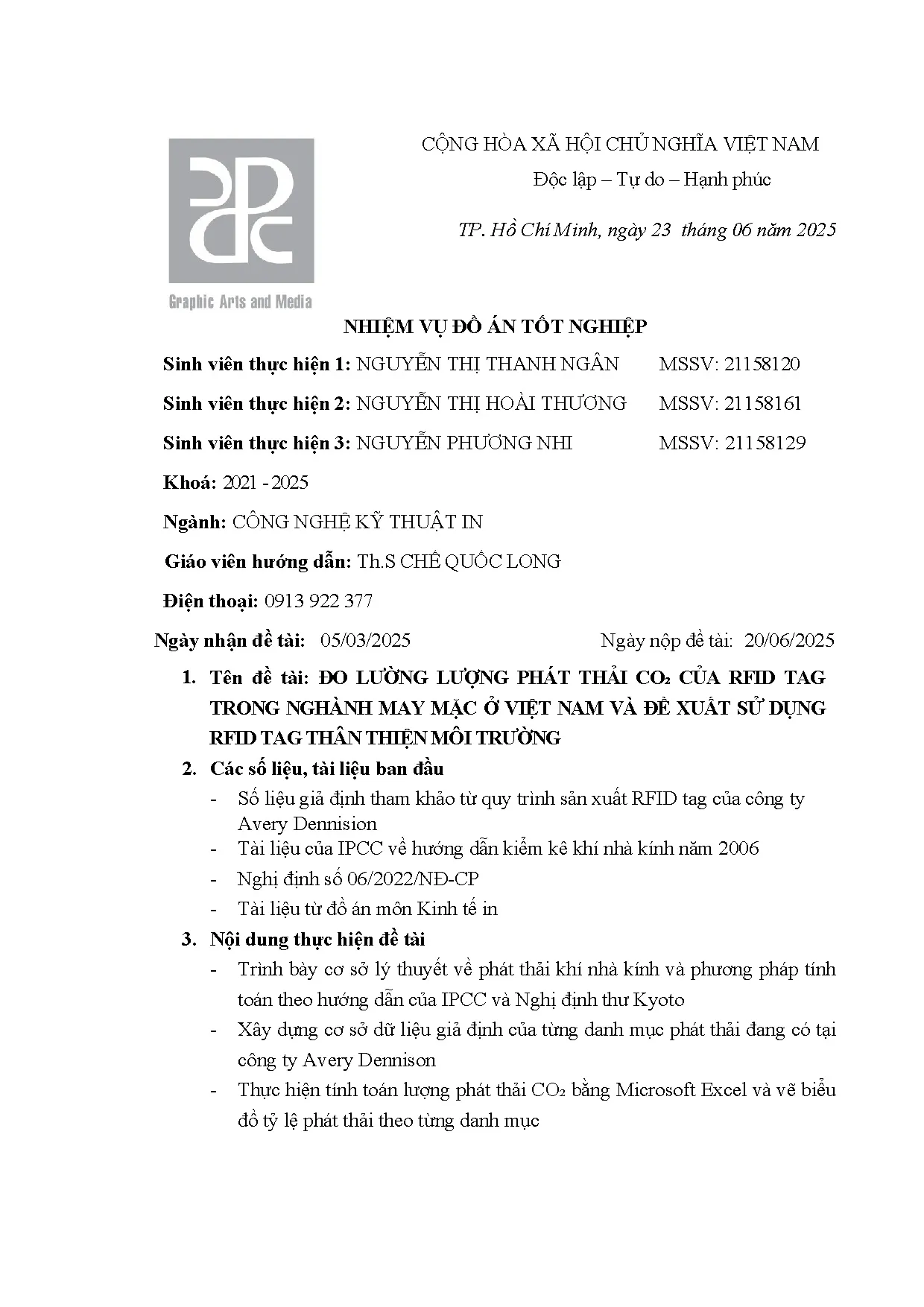 Đồ án tốt nghiệp - Đo lường lượng phát thải C02 của RFID TAG trong ngành may mặc ở Việt NVĐXSDRTTTMT - Trang 3