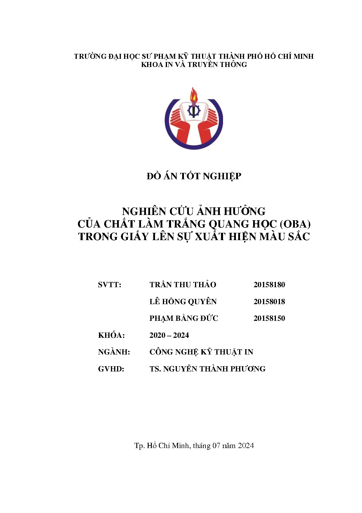 Đồ án tốt nghiệp - Nghiên cứu ảnh hưởng của chất làm trắng quang học (OBA) trong giấy lên sự XHMS - Trang 2