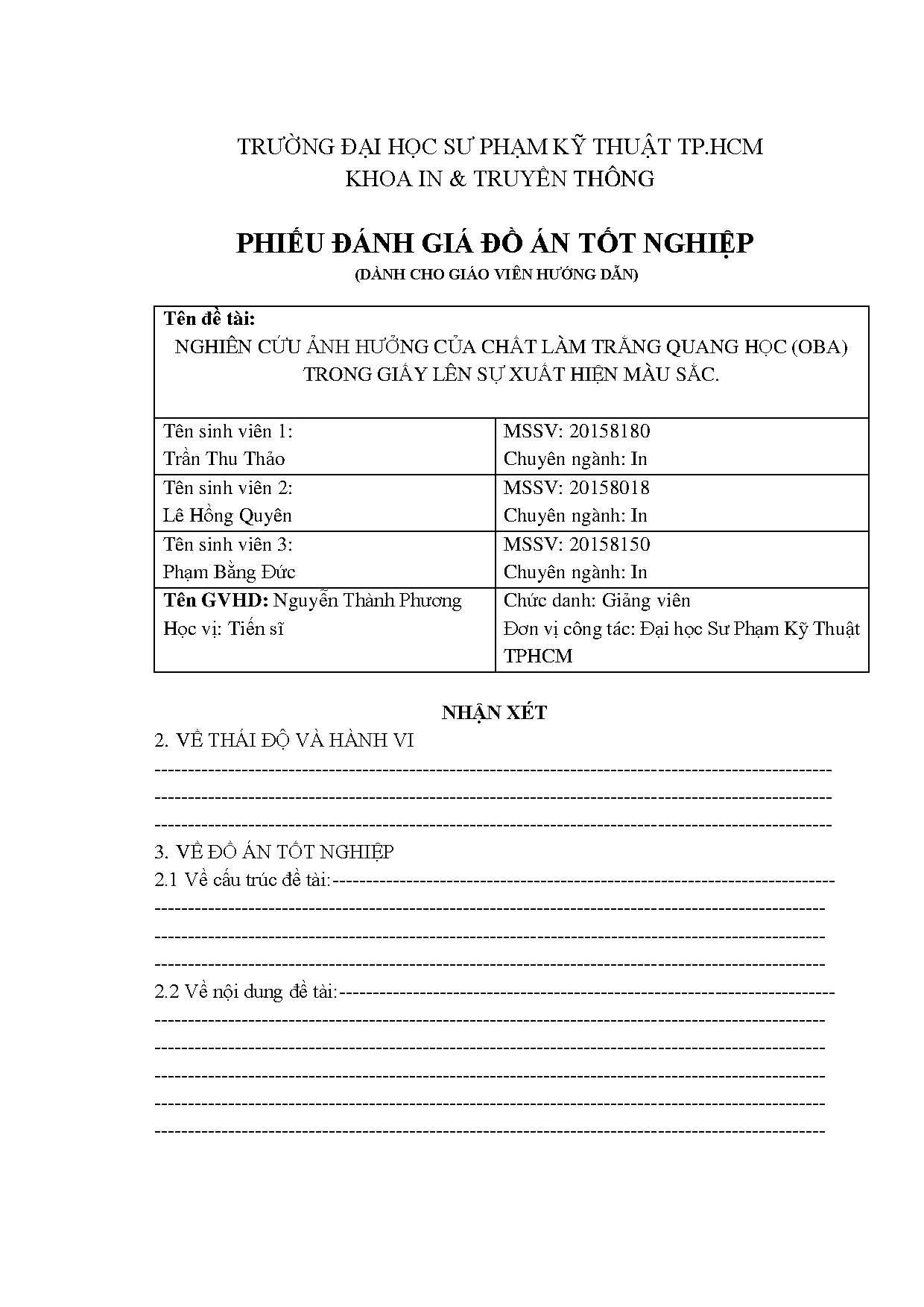 Đồ án tốt nghiệp - Nghiên cứu ảnh hưởng của chất làm trắng quang học (OBA) trong giấy lên sự XHMS - Trang 4
