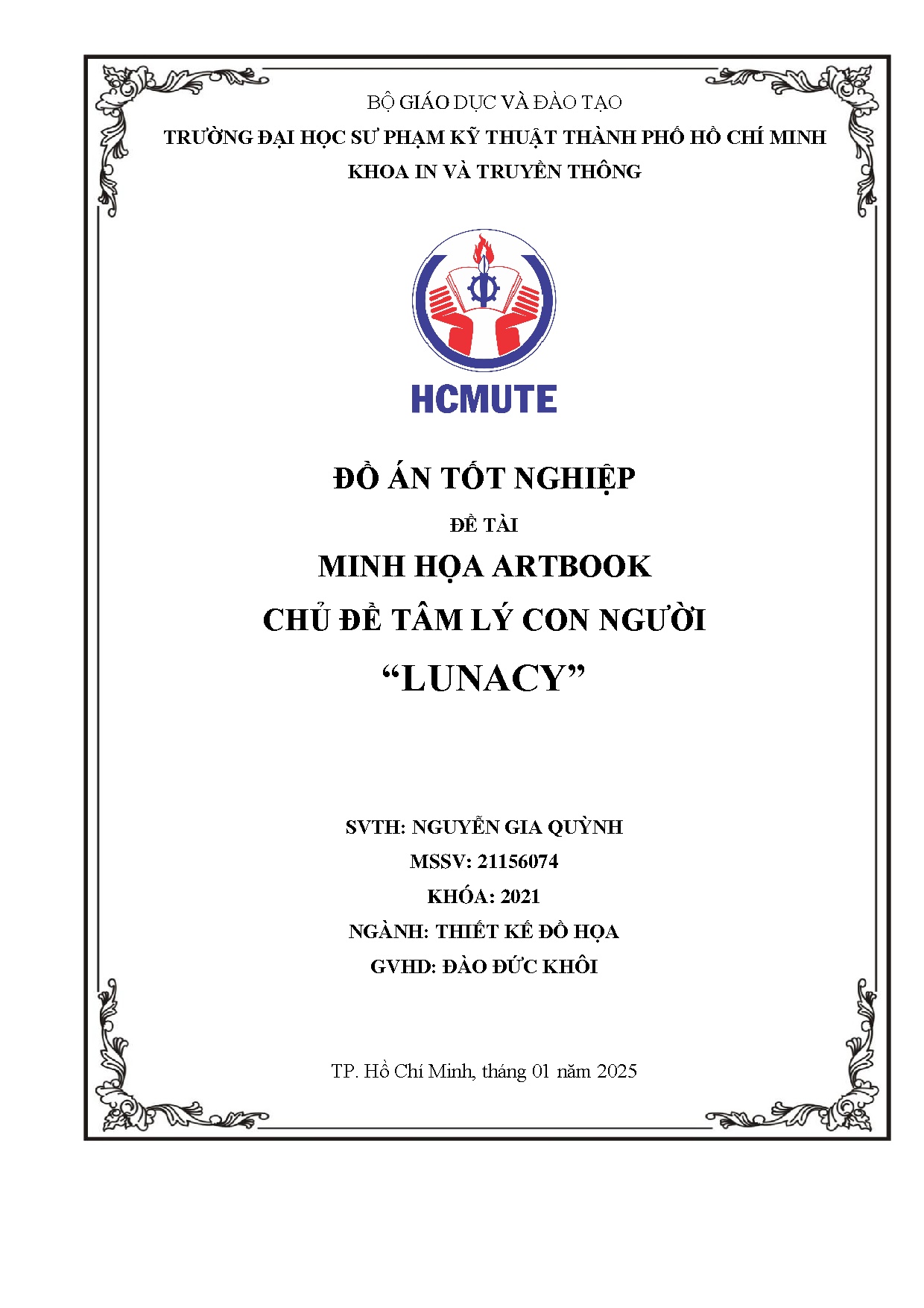Đồ án tốt nghiệp - MINH HỌA ARTBOOK CHỦ ĐỀ TÂM LÝ CON NGƯỜI “LUNACY”