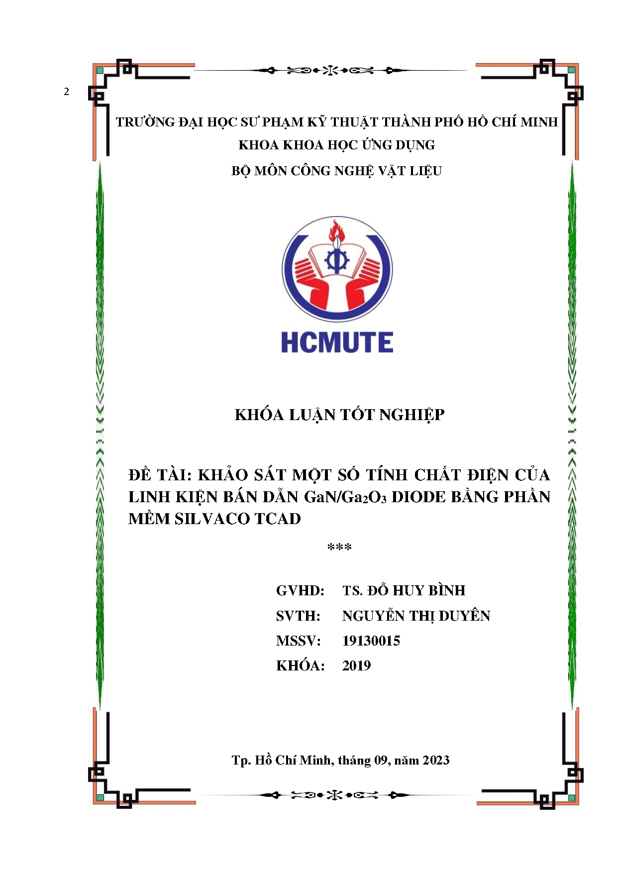 Đồ án tốt nghiệp - Khảo sát một số tính chất điện của linh kiện bán dẫn GaN/Ga2O3 diode bằng PMST