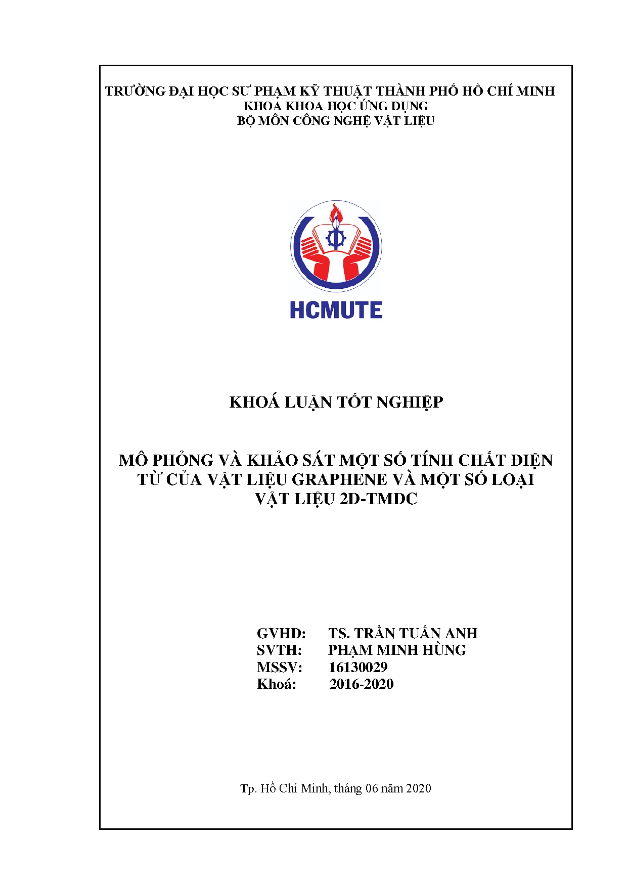 Đồ án tốt nghiệp - Mô phỏng và khảo sát một số tính chất điện từ của vật liệu Graphene và một SLVL 2