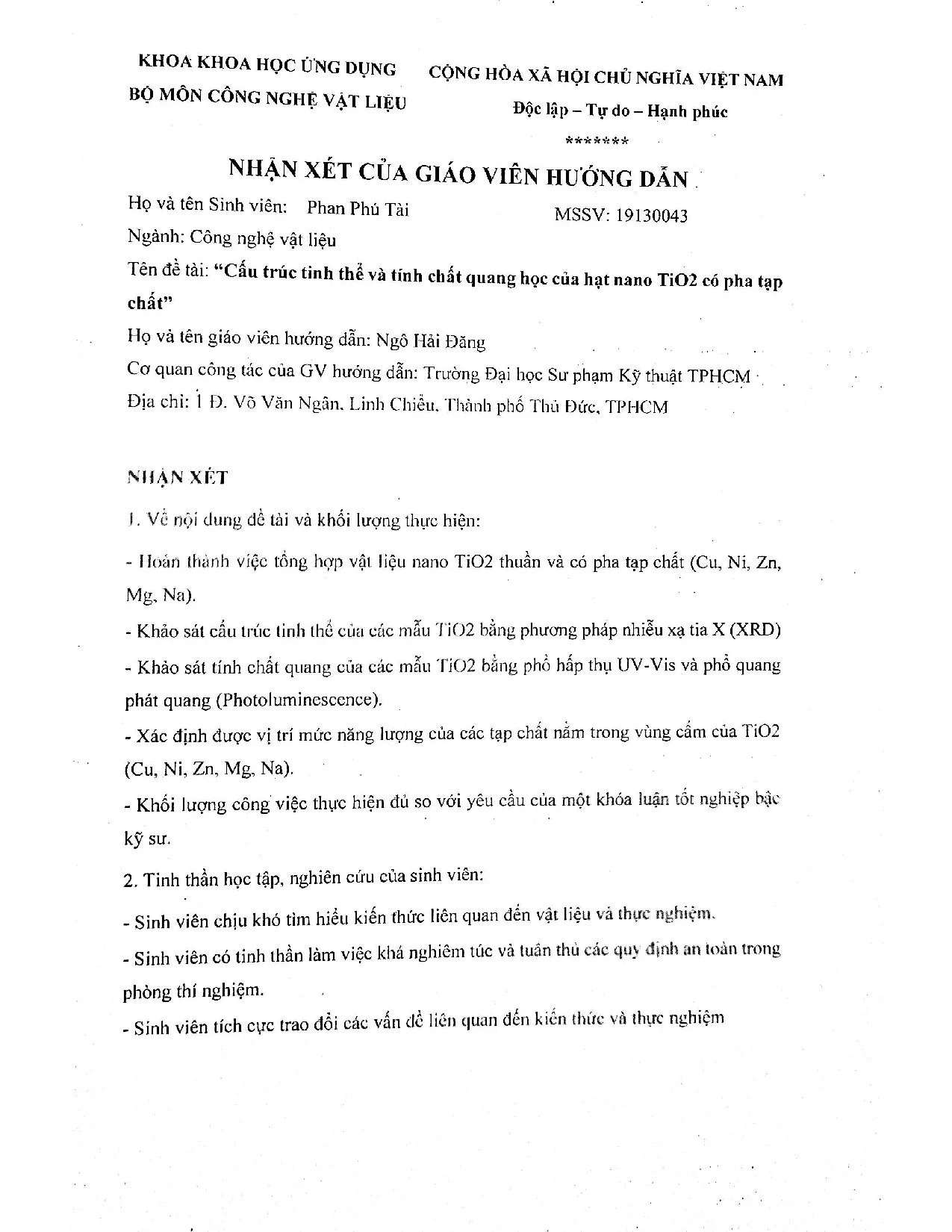 Đồ án tốt nghiệp - Cấu trúc tinh thể và tính chất quang học của hạt Nano TiO2 có pha tạp chất - Trang 4