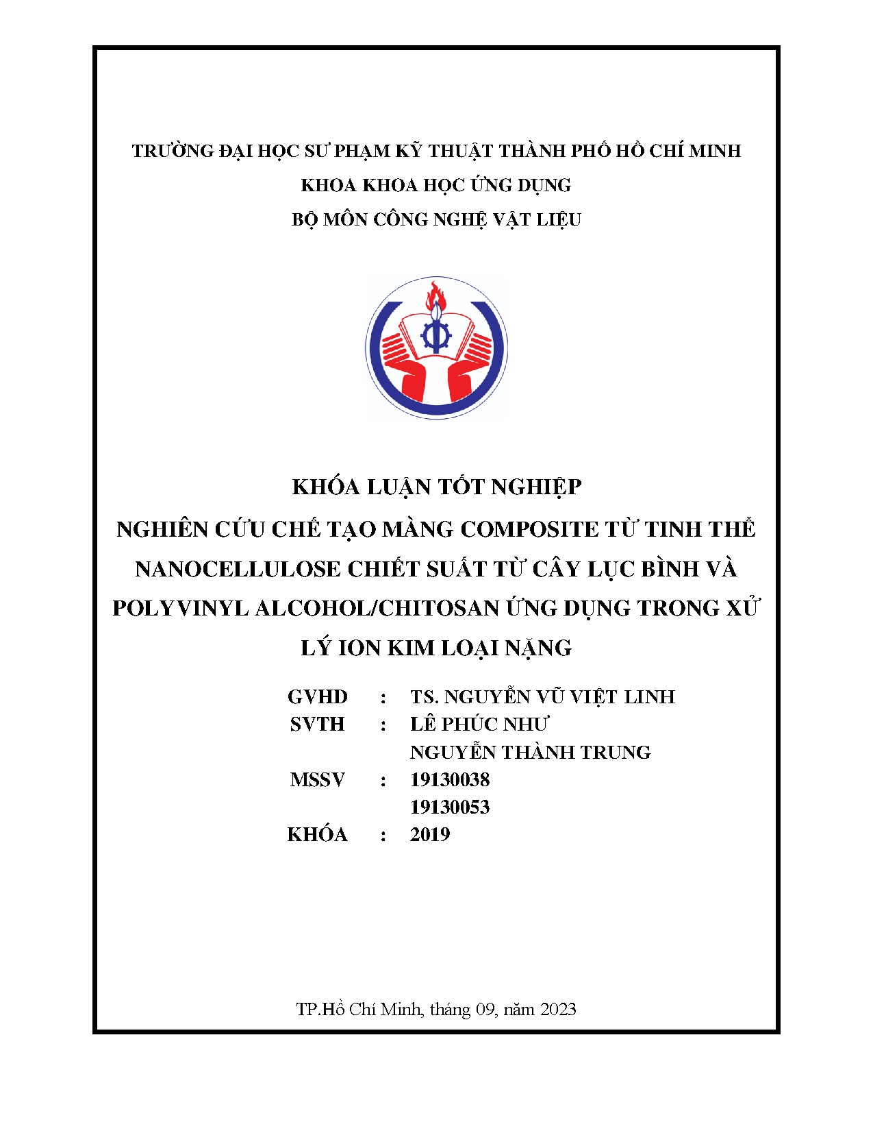 Đồ án tốt nghiệp - Nghiên cứu chế tạo màng Nanocomposite từ tinh thể NCSTCLBVPAỨDTXLIKLN