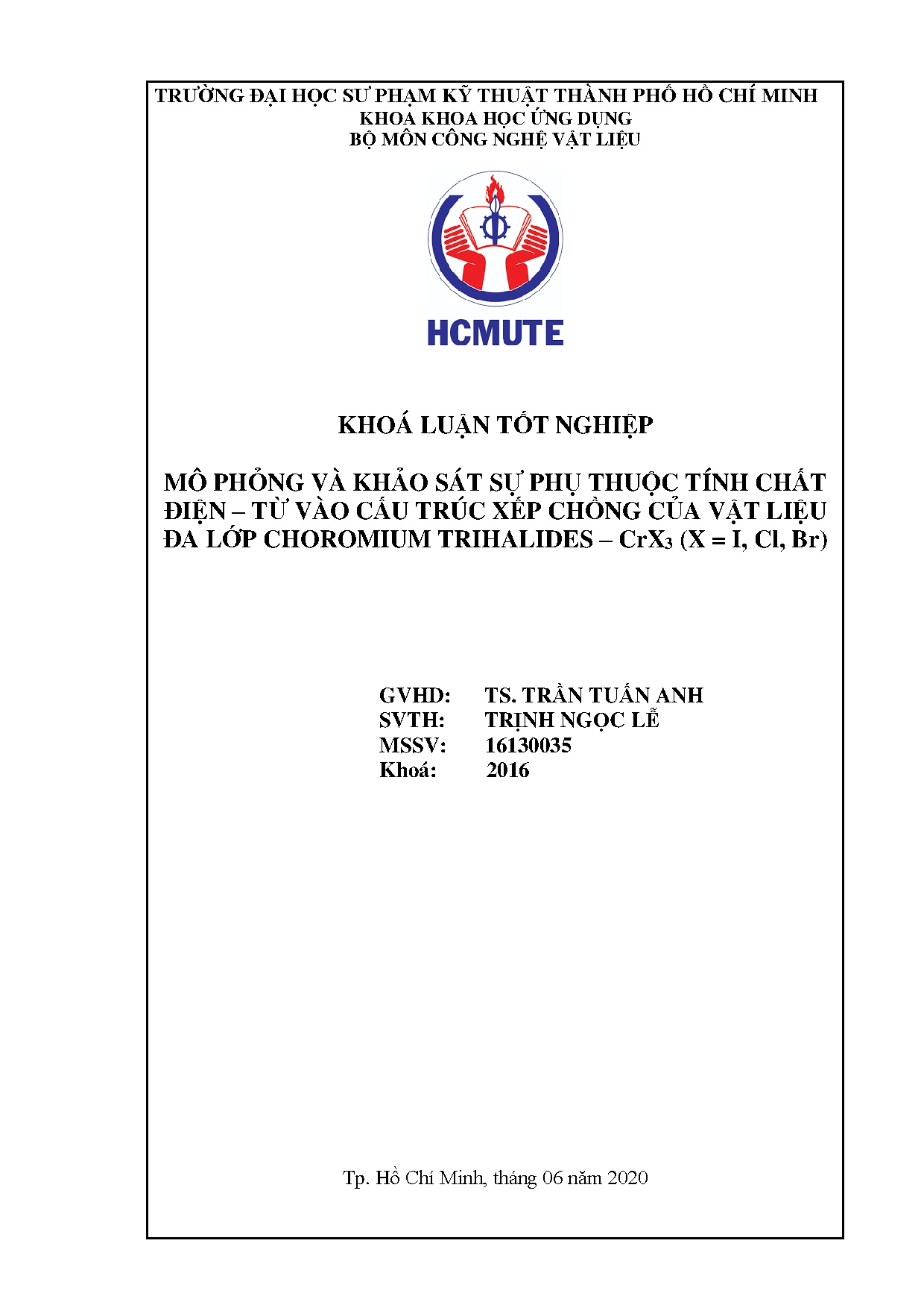 Đồ án tốt nghiệp - Mô phỏng và khảo sát sự phụ thuộc tính chất điện - từ vào cấu trúc xếp CCVLĐLCT .