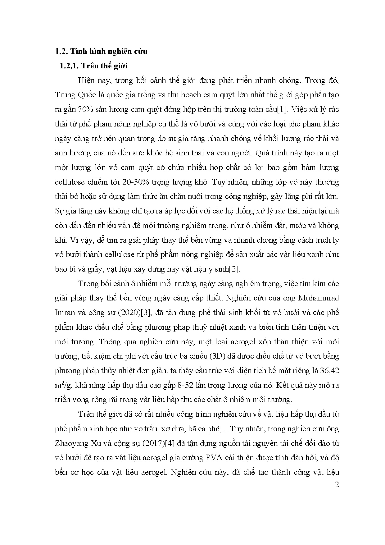 Đồ án tốt nghiệp - Nghiên cứu chế tạo vật liệu cellulose aerogel từ vỏ bưởi được gia CBPAỨDLVLHTD - Trang 22