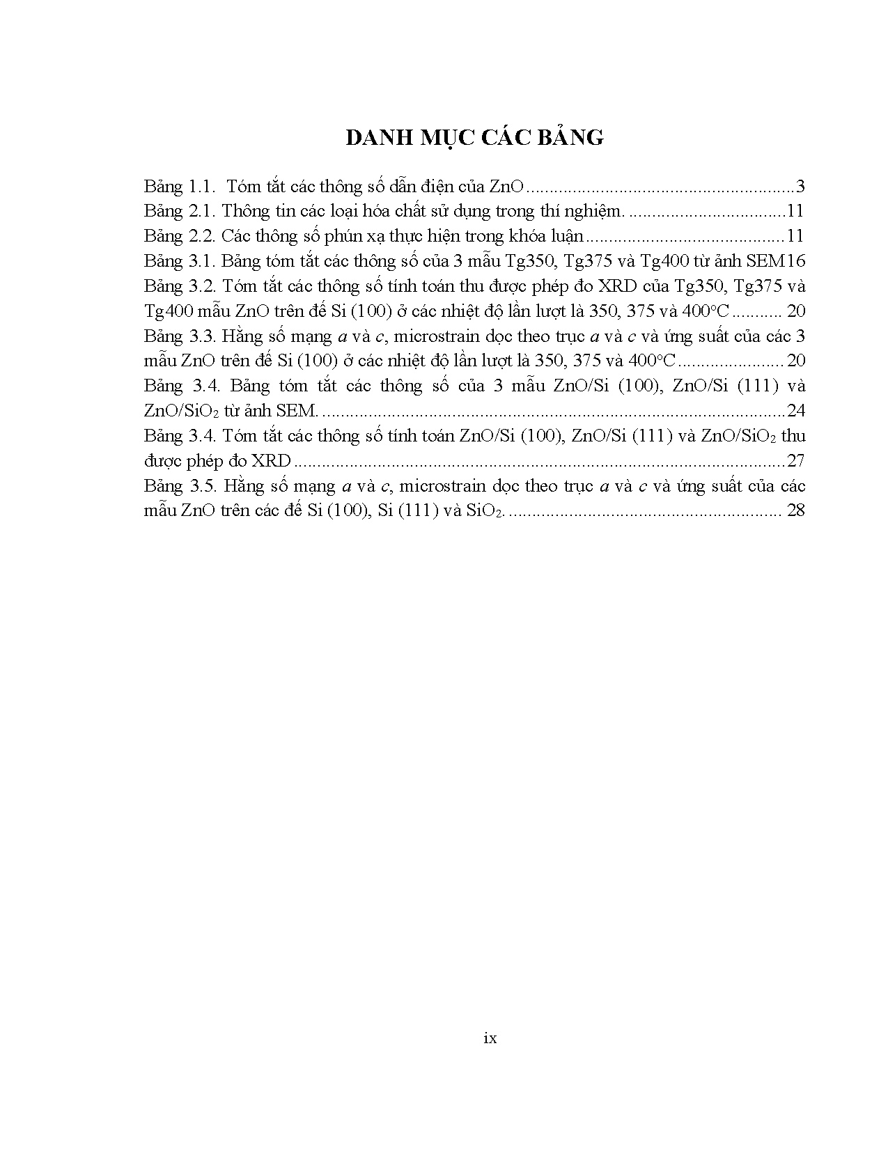 Đồ án tốt nghiệp - Khảo sát sự phụ thuộc của cấu trúc tinh thể và tính chất bề mặt của TZO ( TCLĐS - Trang 11