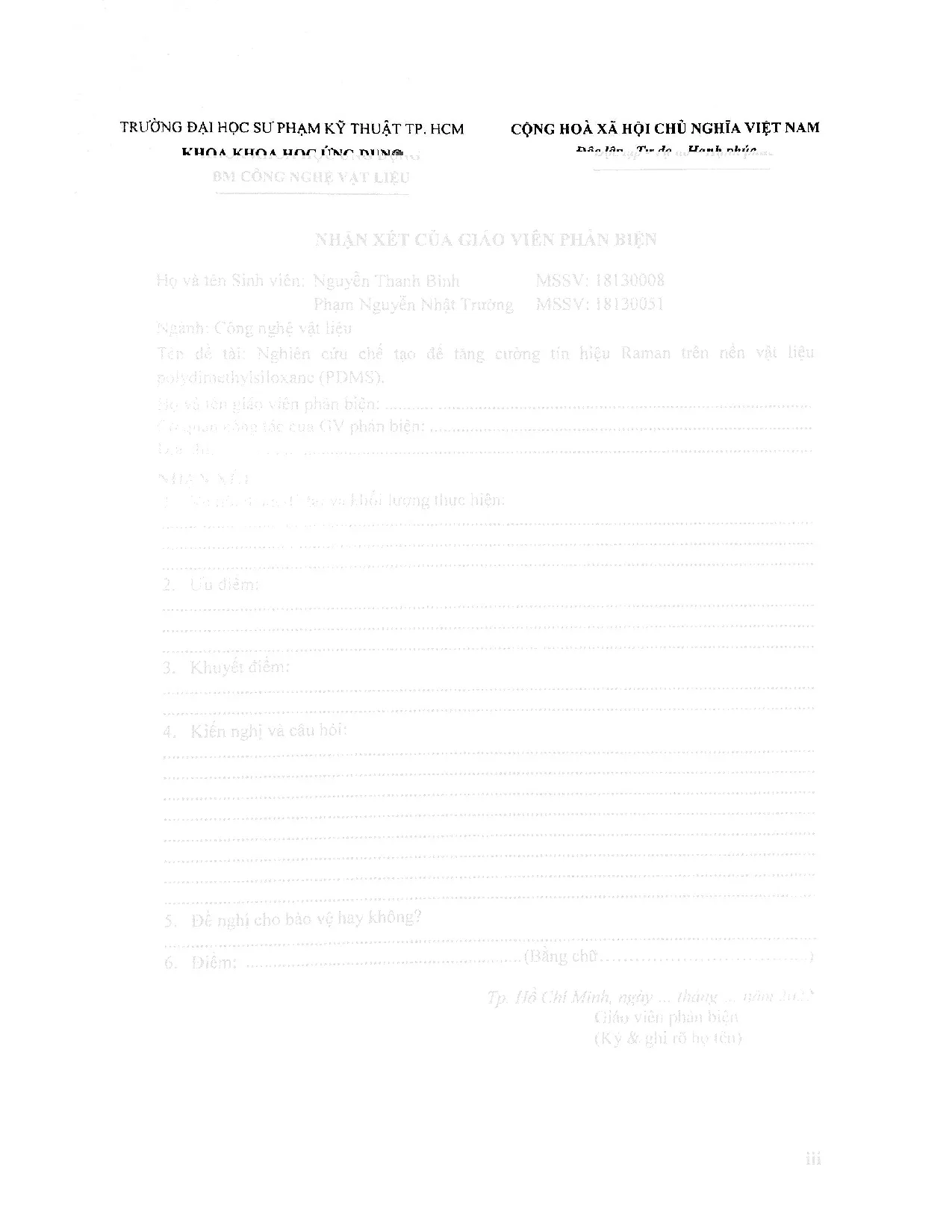 Đồ án tốt nghiệp - Nghiên cứu chế tạo để tằng cường tín hiệu Raman trên nền vật liệu P ( - Trang 3
