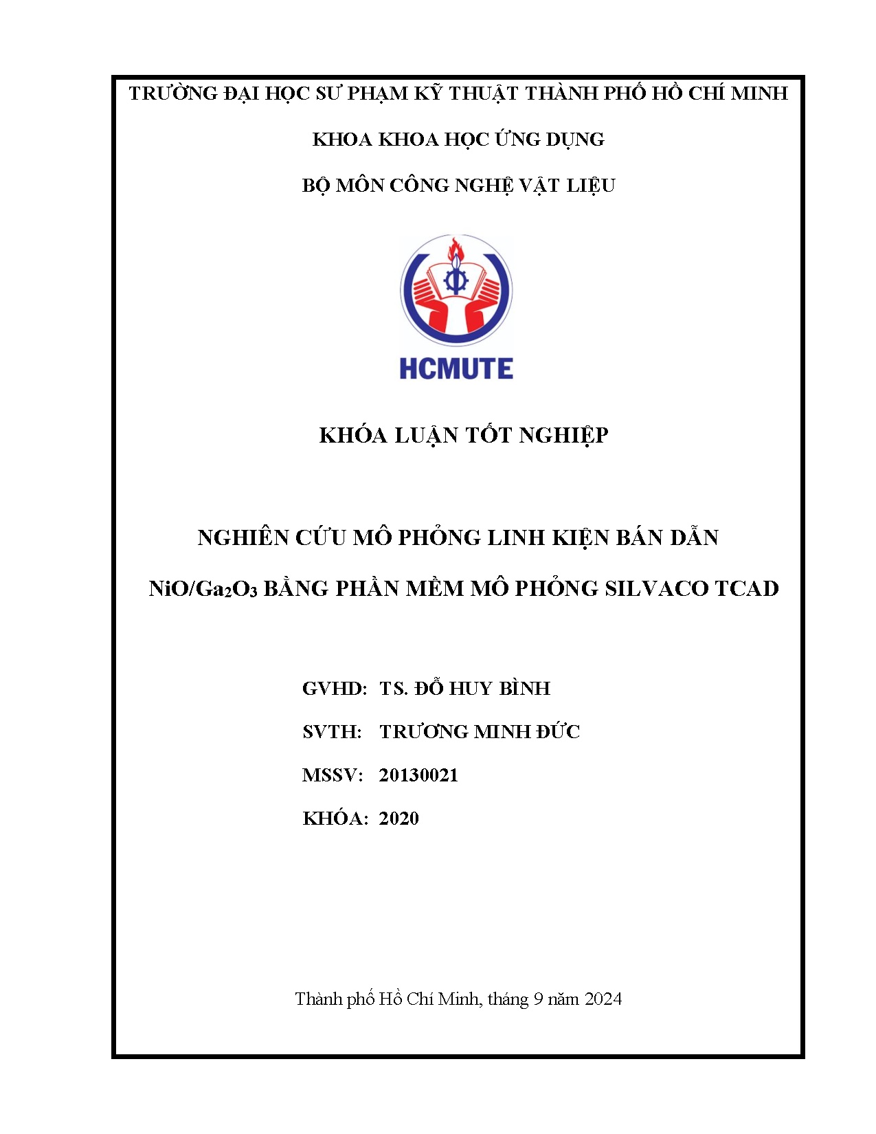 Đồ án tốt nghiệp - Nghiên cứu mô phỏng linh kiện bán dẫn NiO/Ga₂O₃ bằng phần mềm mô phỏng Silvaco T