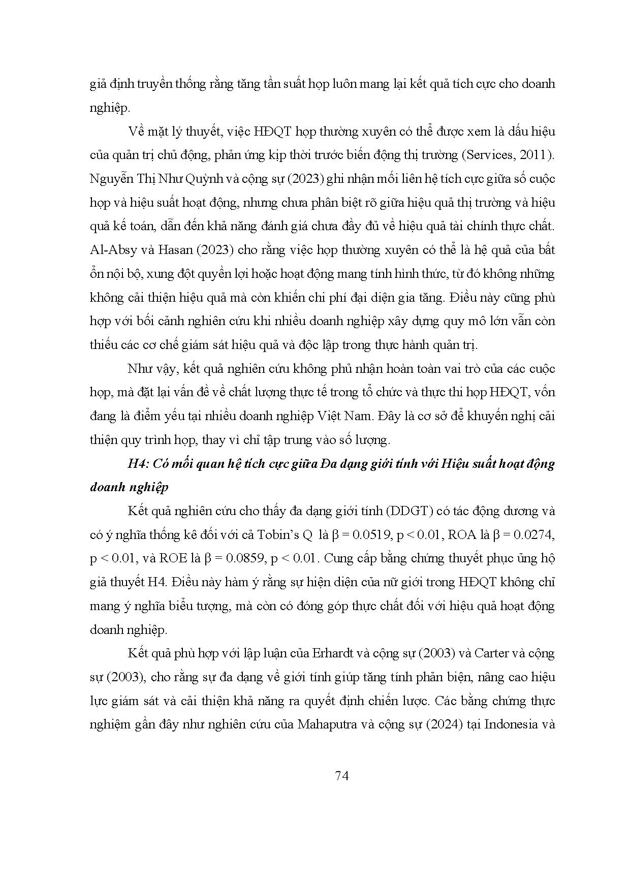 Đồ án tốt nghiệp - Vai trò điều tiết của Quy mô Hội đồng Quản trị trong mối quan hệ ĐĐQTVHSDNXDTVN - Trang 84