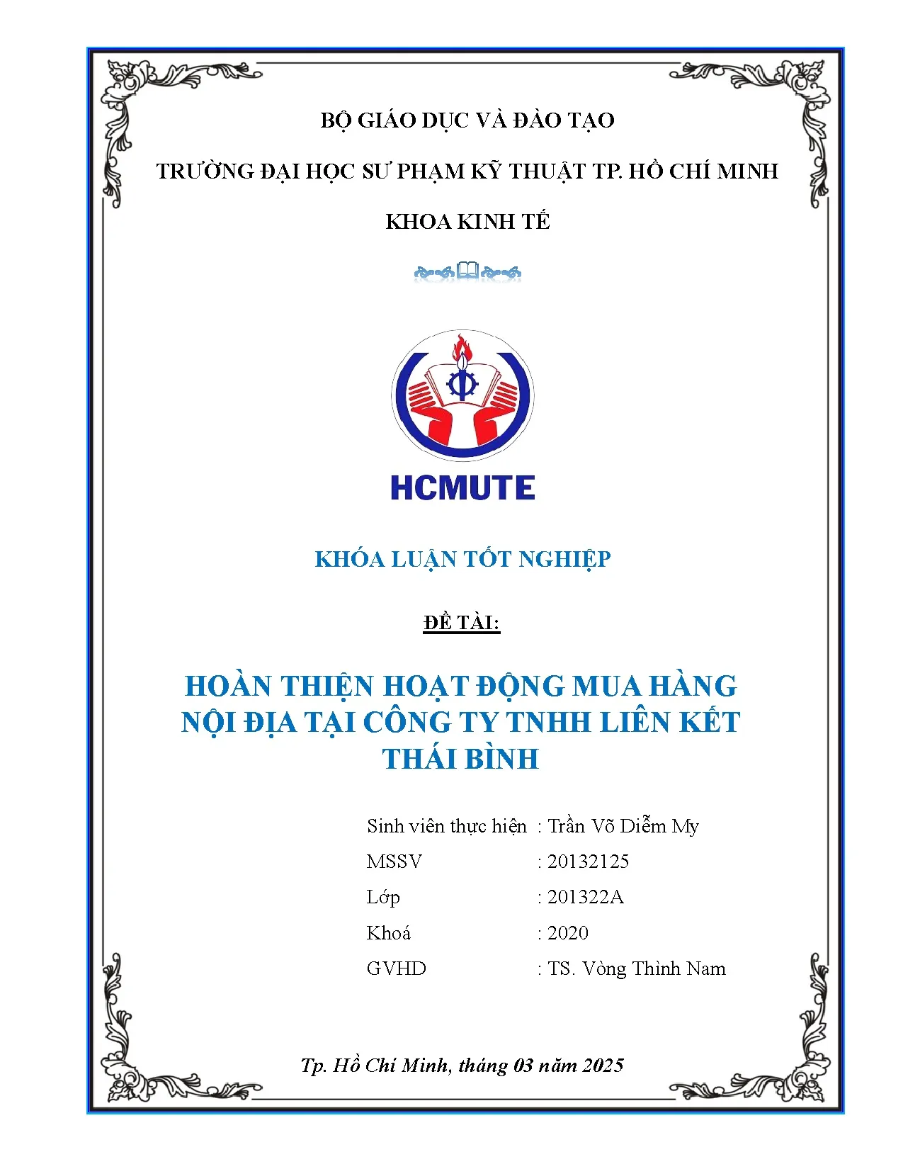 Đồ án tốt nghiệp - Hoàn thiện hoạt động mua hàng nội địa tại Công ty TNHH Liên Kết Thái Bình