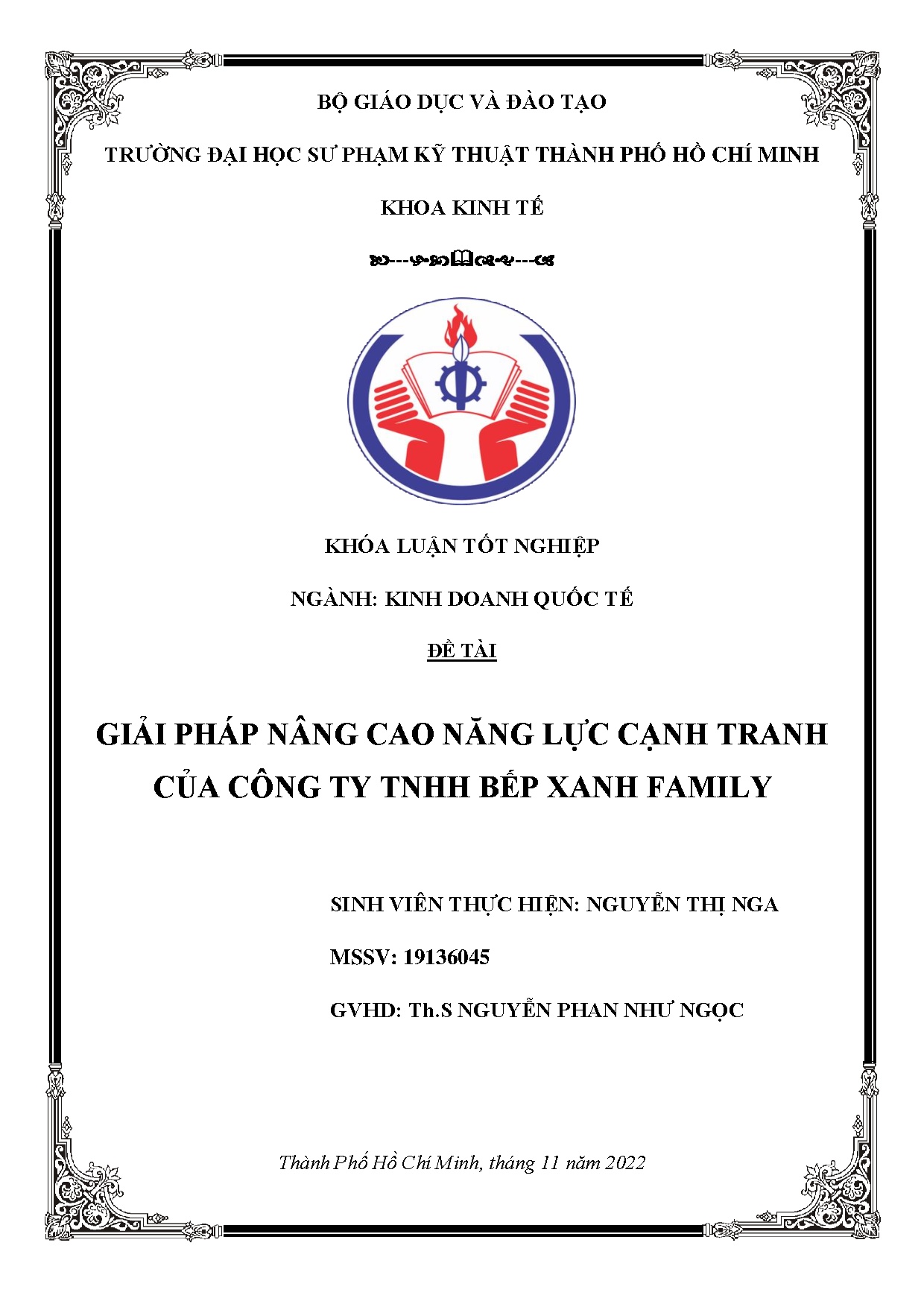 Đồ án tốt nghiệp - Giải pháp nâng cao năng lực cạnh tranh của công ty TNHH Bếp xanh Family