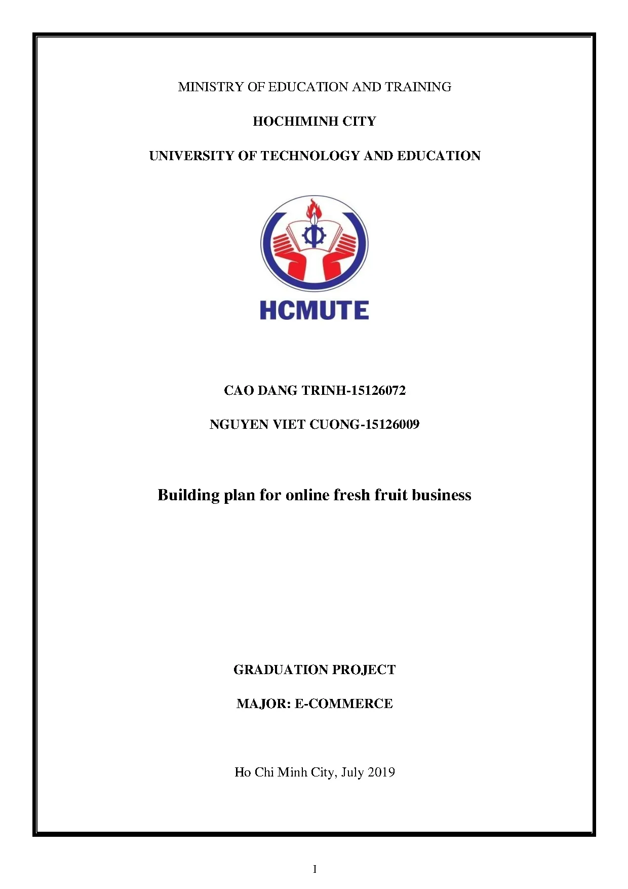 Đồ án tốt nghiệp - Xây dựng chiến lược marketing cho dự án kinh doanh Trái cây sạch online