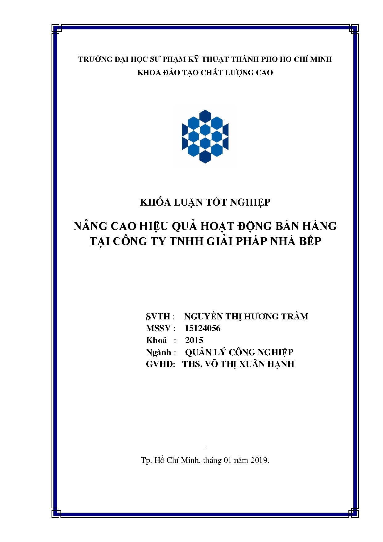Đồ án tốt nghiệp - Nâng cao hiệu quả hoạt động bán hàng tại công ty TNHH giải pháp nhà bếp