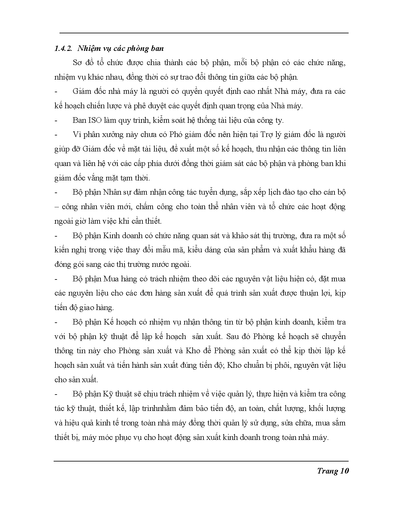 Đồ án tốt nghiệp - Hoàn thiện công tác lập kế hoạch sản xuất tại công ty TNHH cơ khí chính xác Duy V - Trang 20