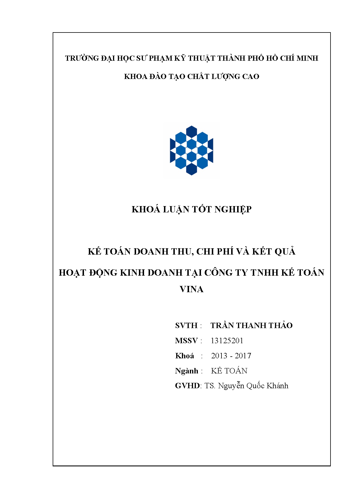 Đồ án tốt nghiệp - Kế toán doanh thu, chi phí và kết quả hoạt động kinh doanh tại công ty TNHH Kế TV