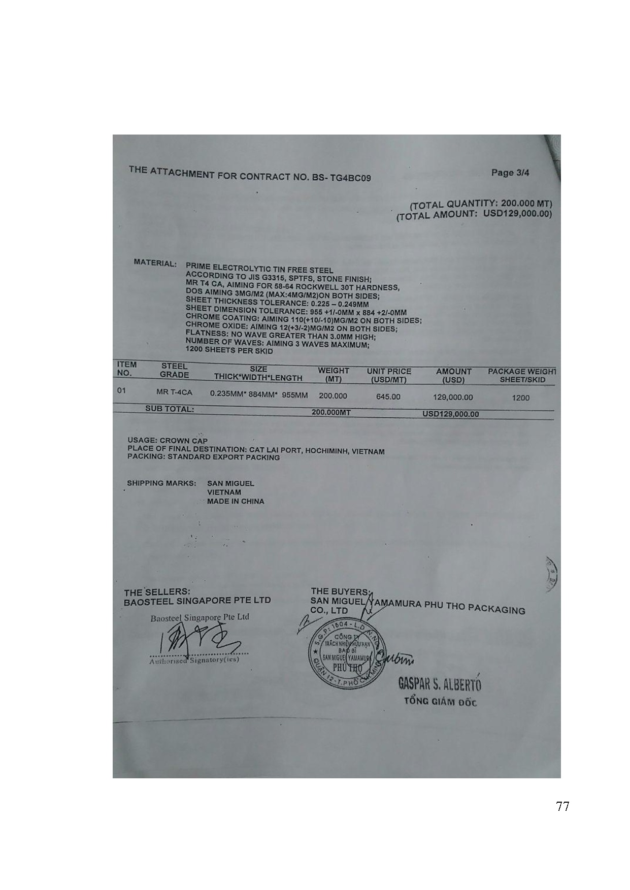 Đồ án tốt nghiệp - Hoàn thiện công tác tổ chức thực hiện hợp đồng nhập khẩu tại Công ty TBBSMYPTĐ - Trang 91