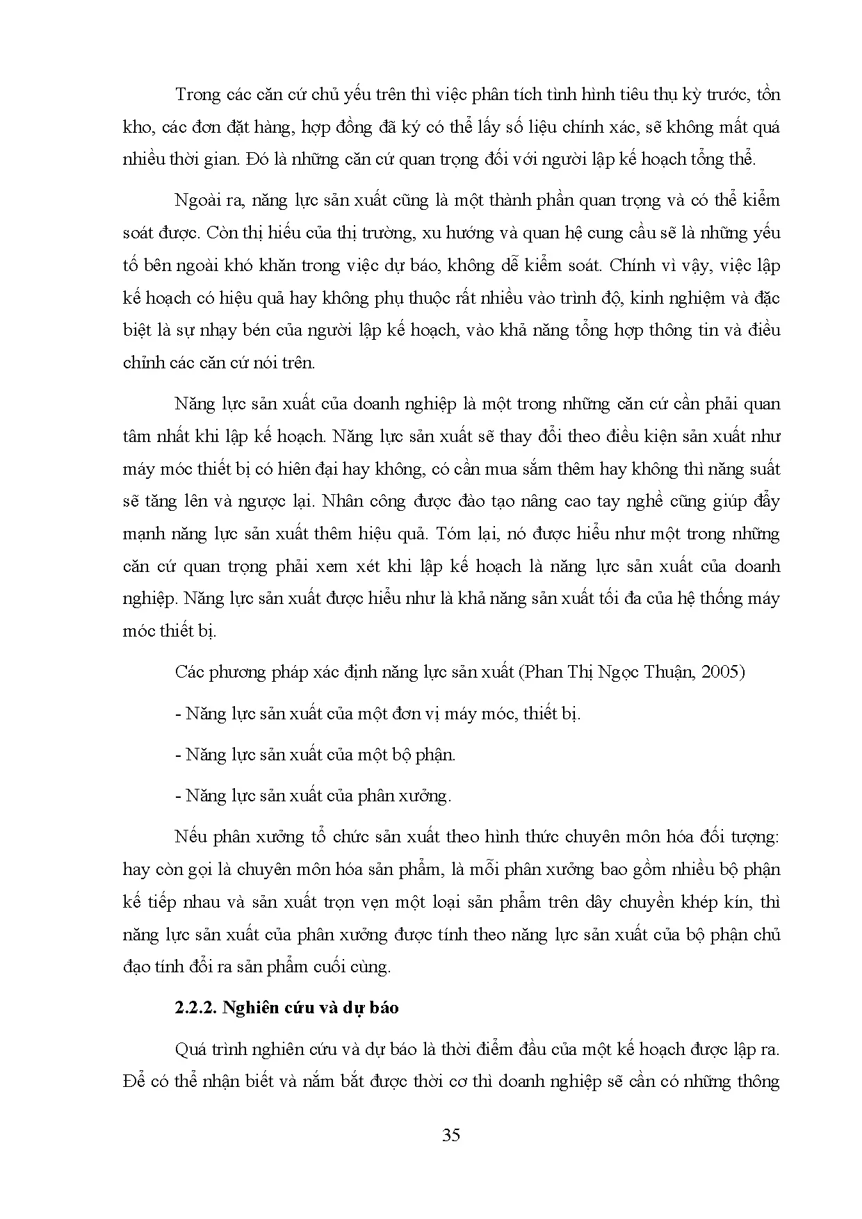 Đồ án tốt nghiệp - Phân tích công tác lập kế hoạch sản xuất tại Nhà máy sợi 2 của Tổng công TVT - C - Trang 36