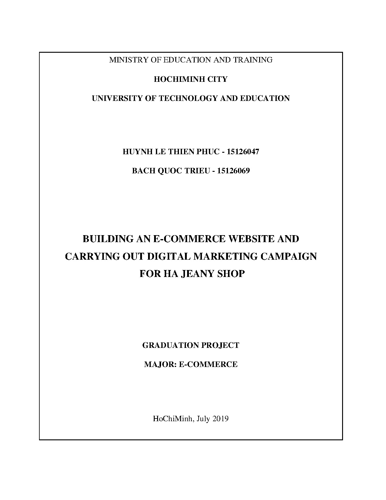 Đồ án tốt nghiệp - Xây dựng website và TH chiến dịch Digital Marketing cho CH thời trang Hà Jeany