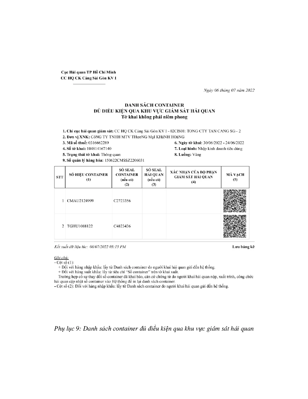 Đồ án tốt nghiệp - Giải pháp nâng cao hiệu quả hoạt động giao nhận hàng hóa nhập khẩu NCBĐBTCTTSG - Trang 99