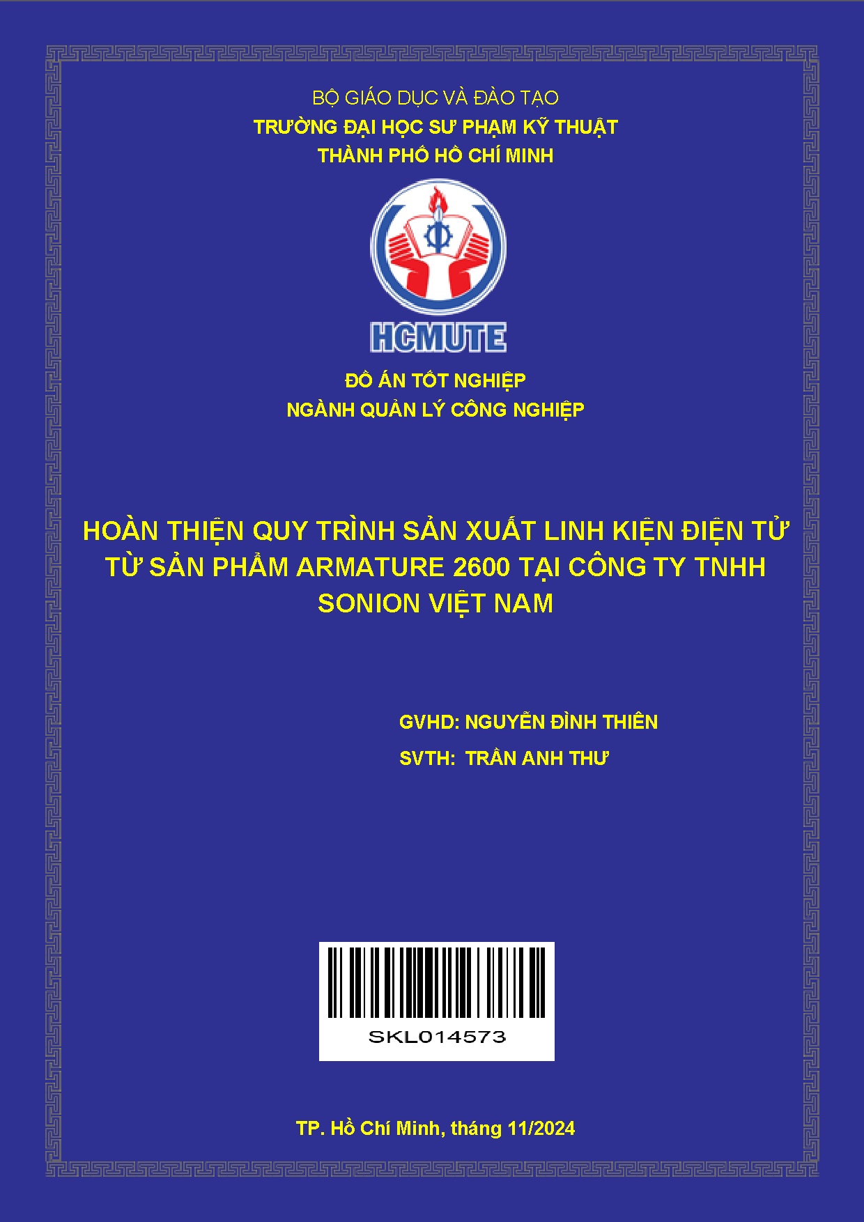 Đồ án tốt nghiệp - Hoàn thiện quy trình sản xuất linh kiện điện tử từ sản phẩm Armature 2600 TCTTSVN