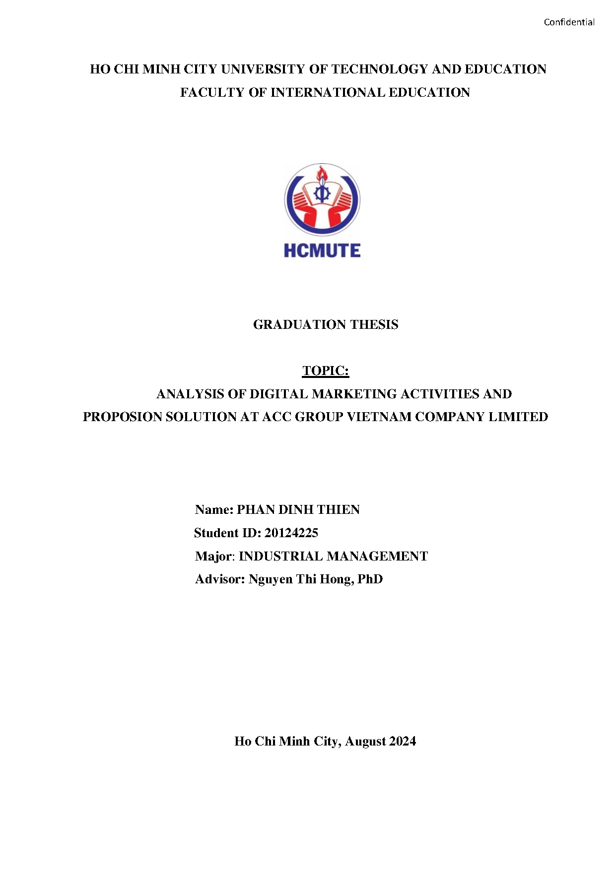 Đồ án tốt nghiệp - Analysis of digital marketing activities and proposion solution at ACC group VCL