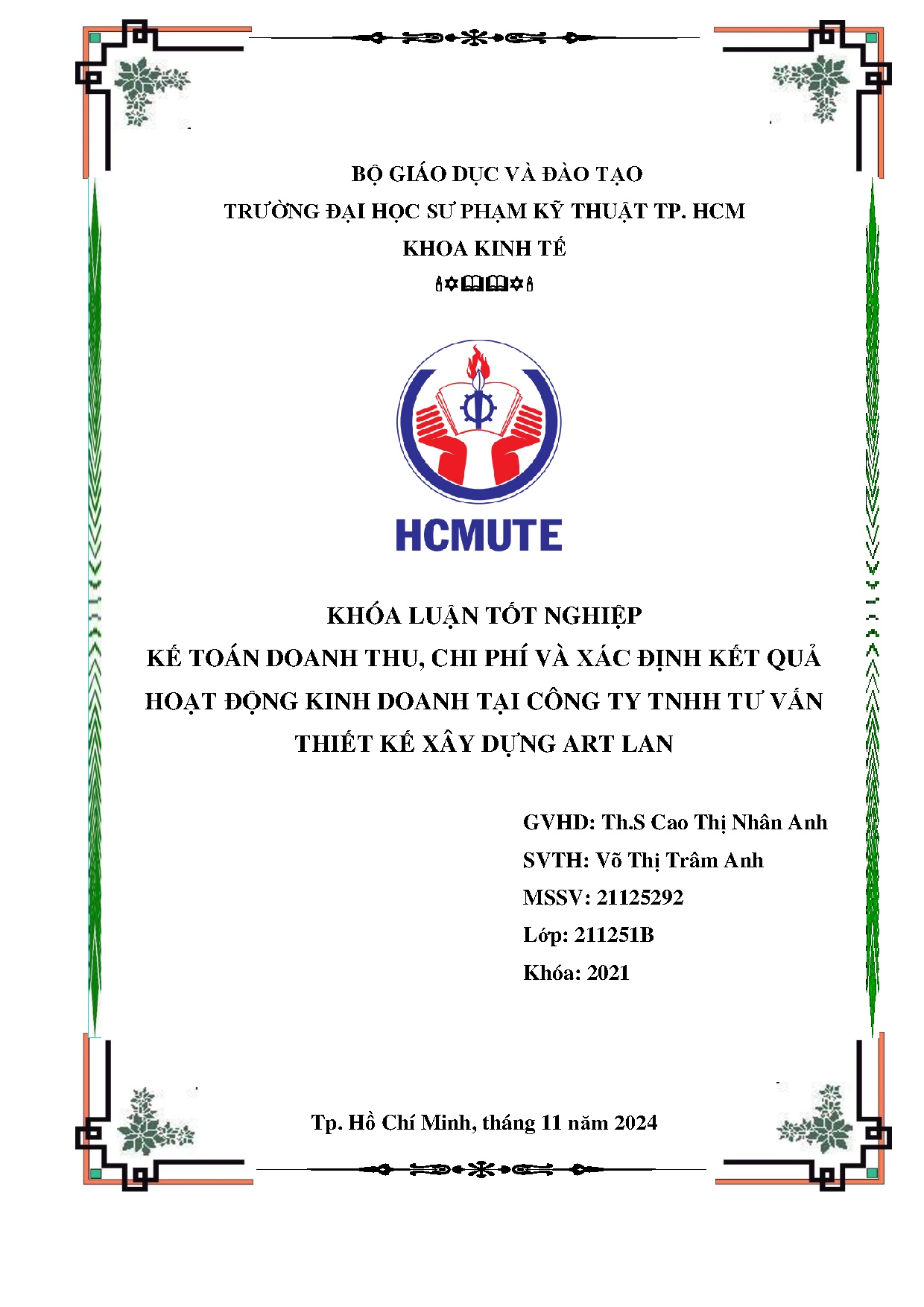 Đồ án tốt nghiệp - Kế toán doanh thu, chi phí và xác định kết quả hoạt động kinh doanh TCTTTVTKXDAL