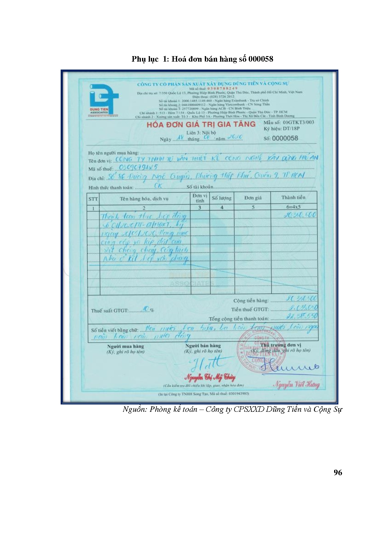 Đồ án tốt nghiệp - Kế toán doanh thu, chi phí và xác định kết quả kinh doanh tại Công ty CPSXXDDTVCS - Trang 110