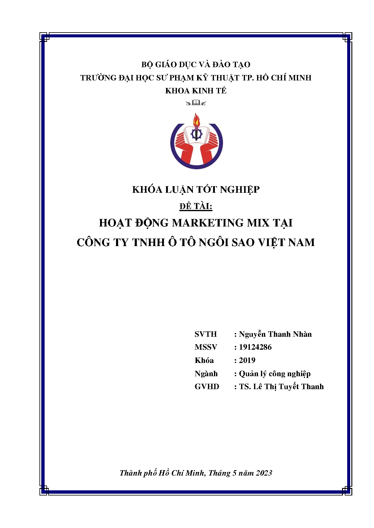 Đồ án tốt nghiệp - Hoạt động Marketing mix tại Công ty TNHH Ô tô Ngôi sao Việt Nam