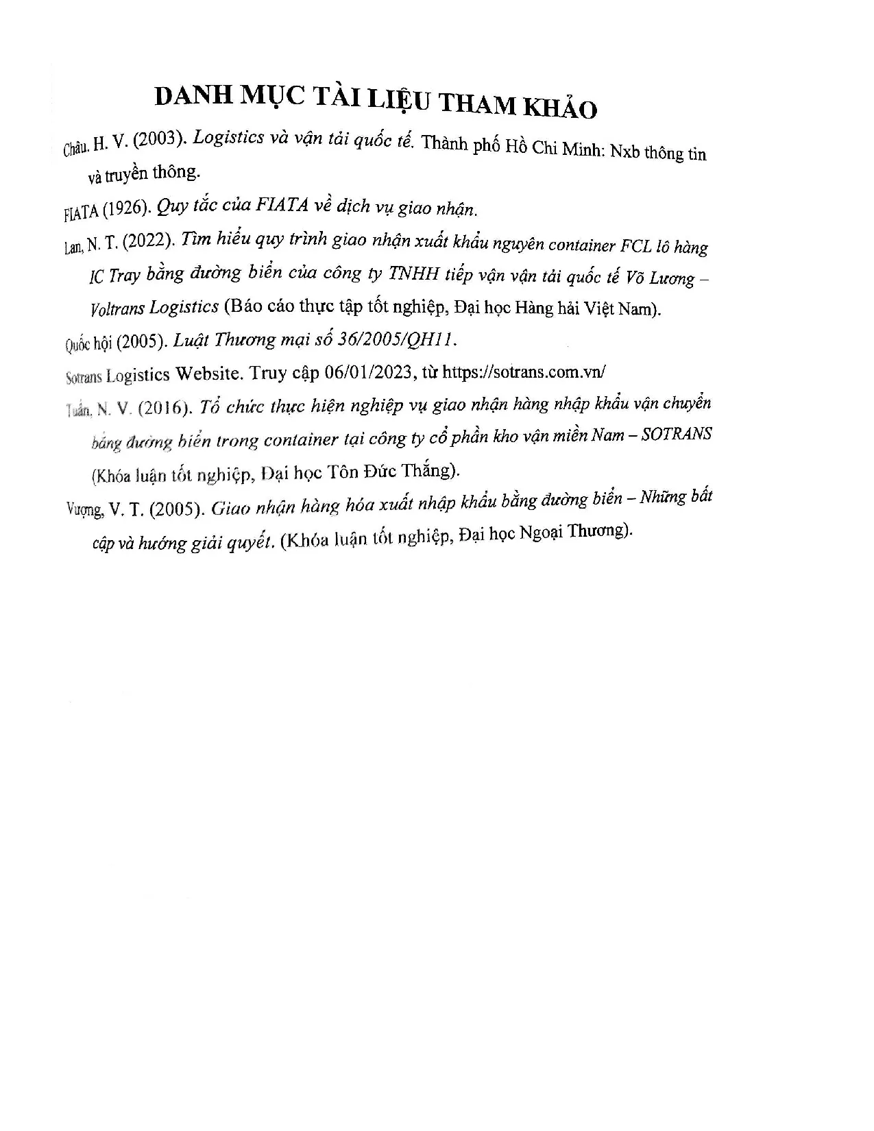 Đồ án tốt nghiệp - Hoàn thiện hoạt động giao nhận hàng hóa xuất khẩu nguyên container ( BĐBTCTTMSL - Trang 76