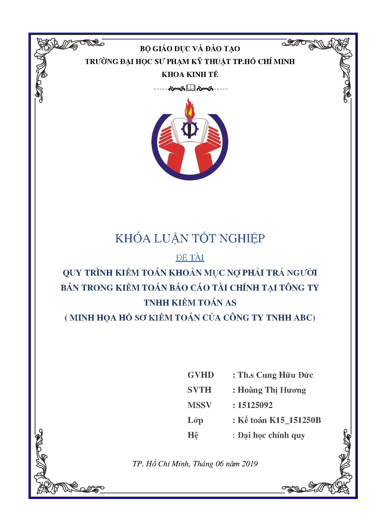 Đồ án tốt nghiệp - Quy trình kiểm toán khoản mục nợ phải trả người bán trong kiểm toán BCTCTCTTKTA