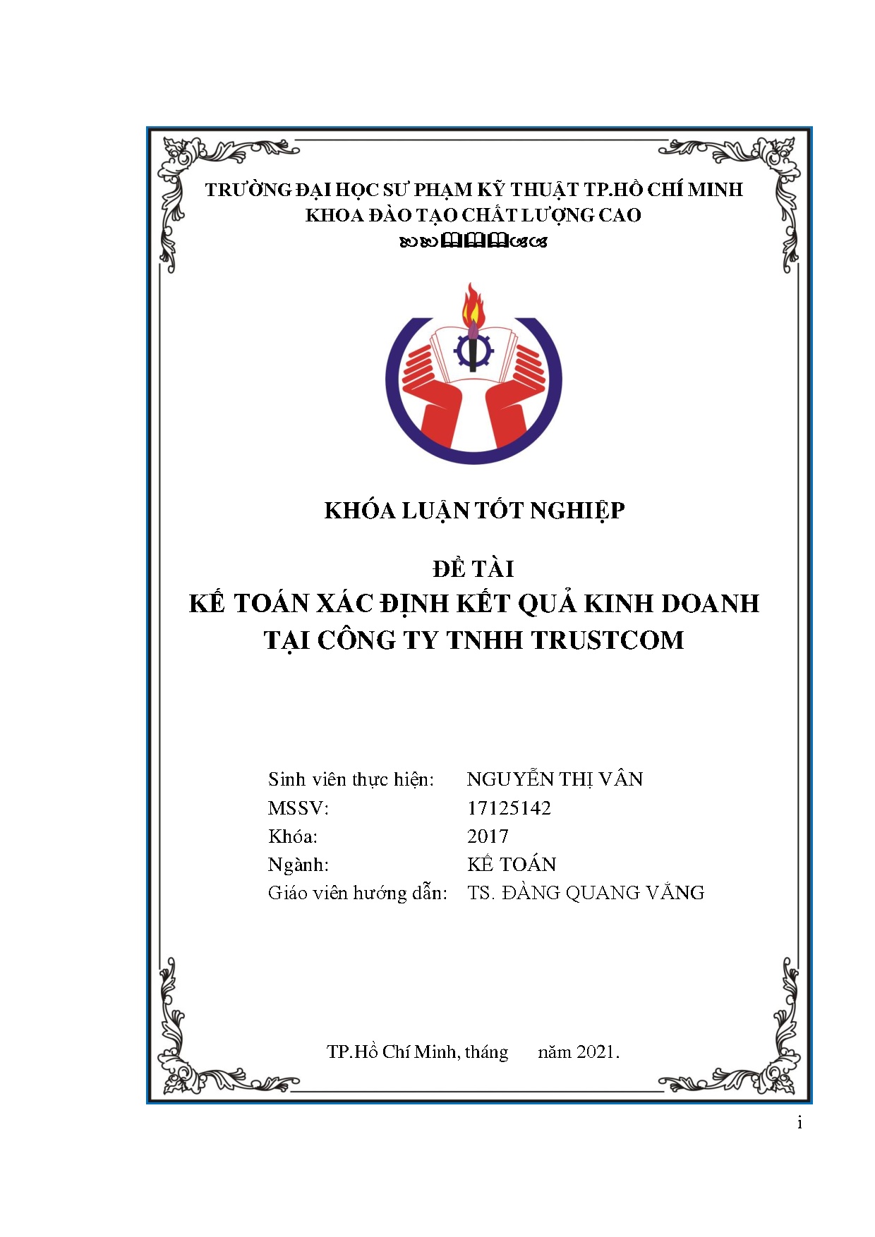 Đồ án tốt nghiệp - Kế toán xác định kết quả kinh doanh tại Công ty TNHH Trustcom