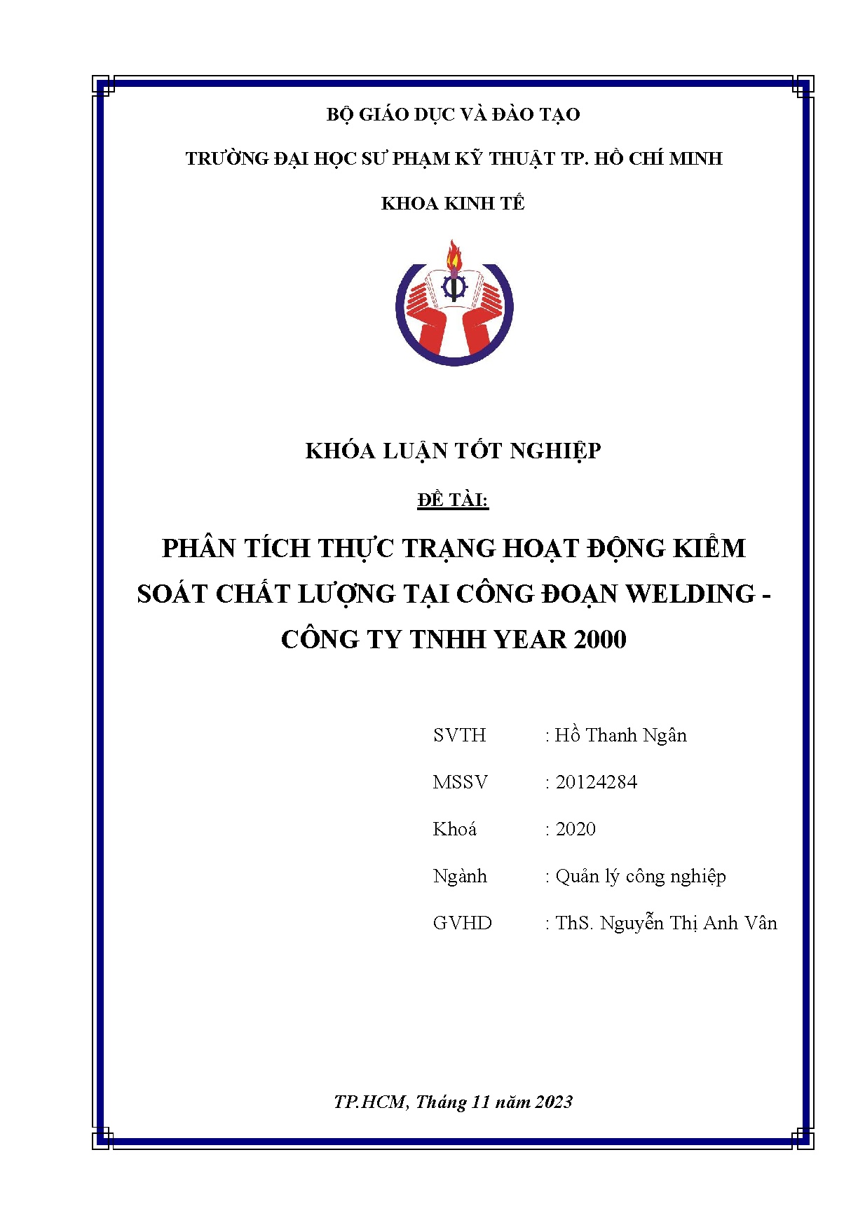 Đồ án tốt nghiệp - Phân tích thực trạng hoạt động kiểm soát chất lượng tại công đoạn W - CTTY 2