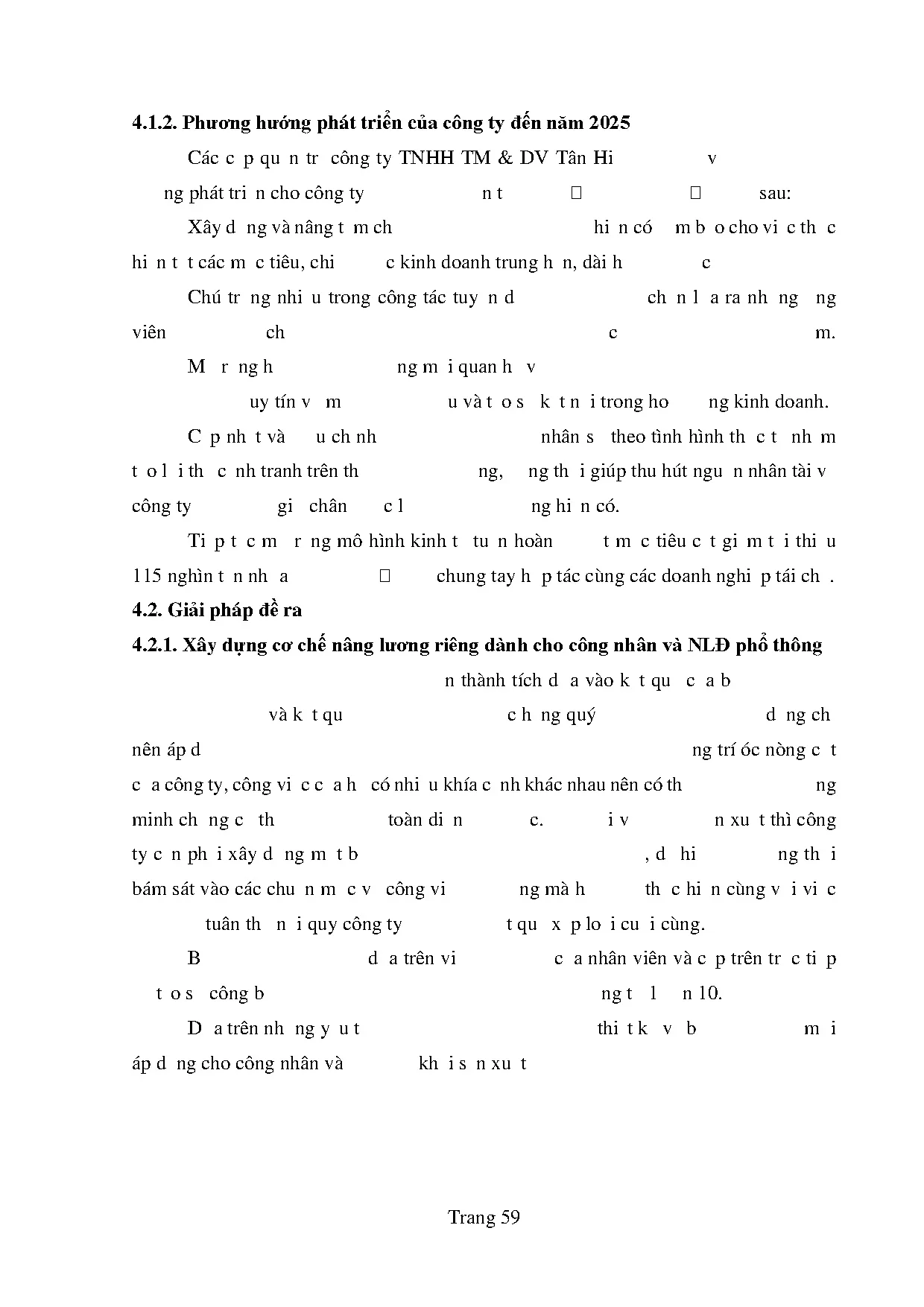 Đồ án tốt nghiệp - Hoàn thiện công tác đãi ngộ nhân sự tại Công ty TNHH TM &amp; DV Tân Hiệp Phát - Trang 69