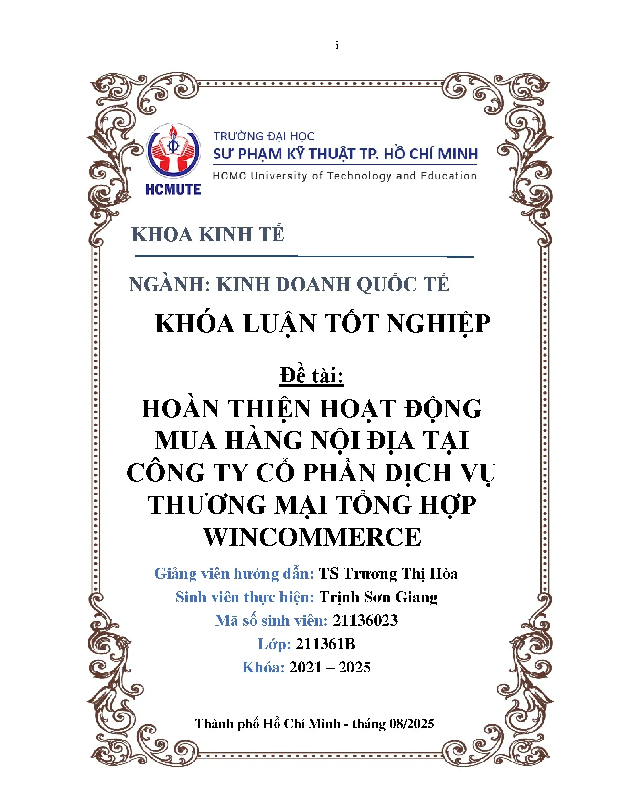 Đồ án tốt nghiệp - Hoàn thiện hoạt động mua hàng nội địa tại công ty cổ phần dịch vụ thương mại THW
