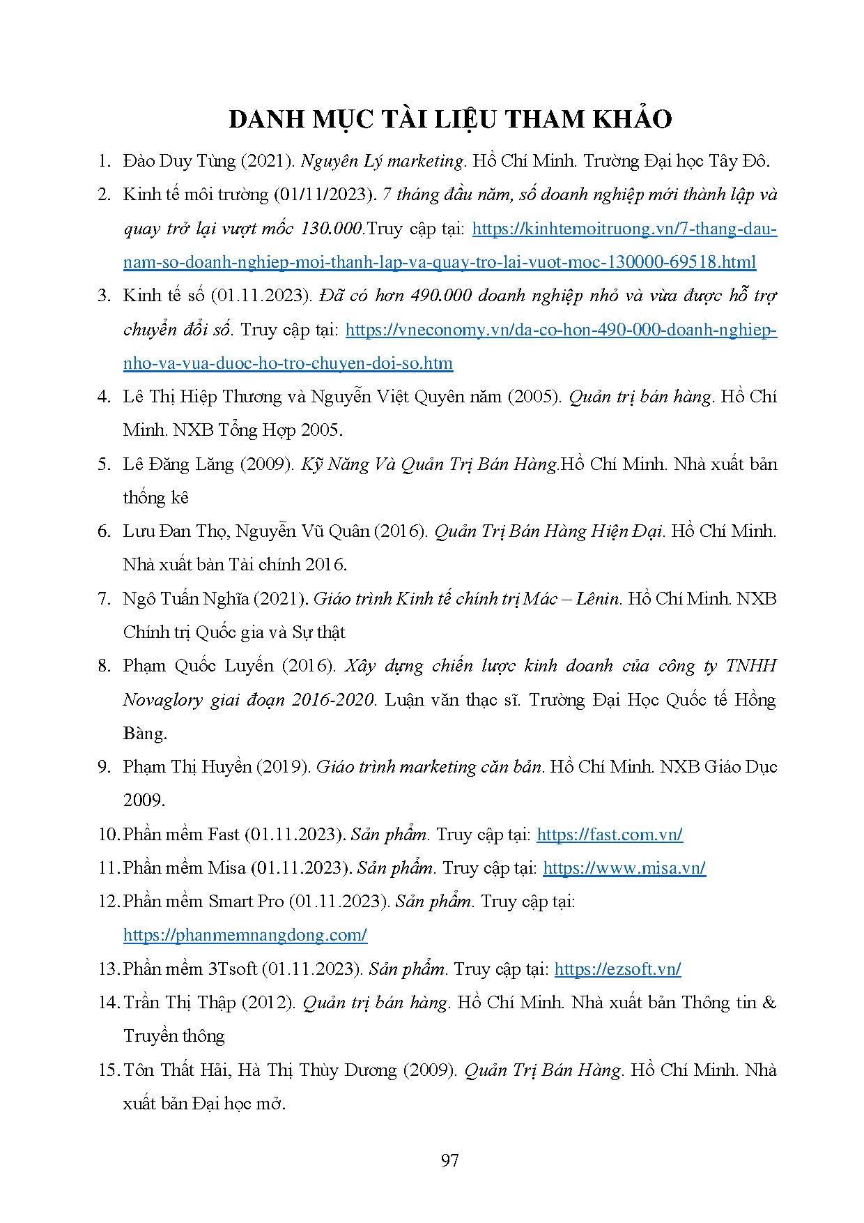 Đồ án tốt nghiệp - Hoàn thiện hoạt động bán hàng các sản phẩm vừa và nhỏ tại Công ty cổ phần PMQLDN - Trang 110