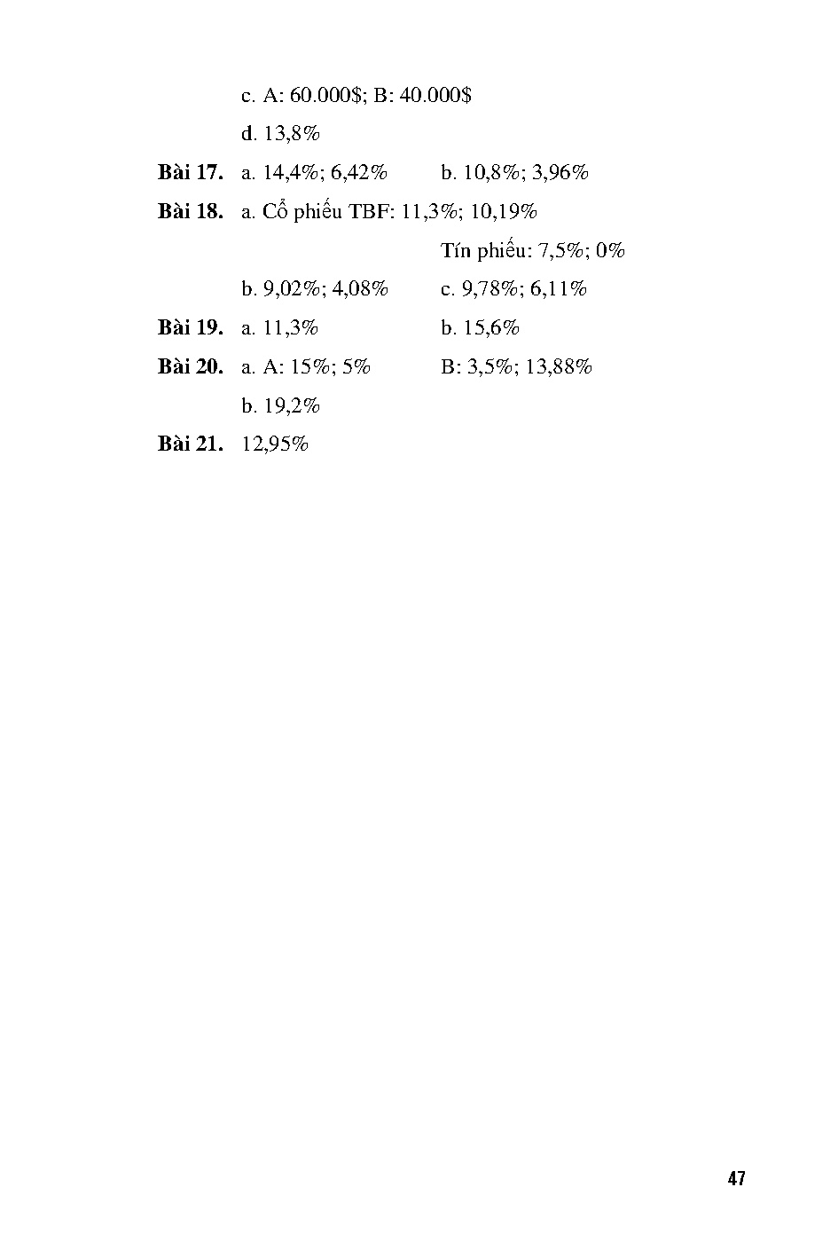 Bài tập tài chính doanh nghiệp: Dùng cho sinh viên ngành kinh tế (HCMUTE) - Trang 48