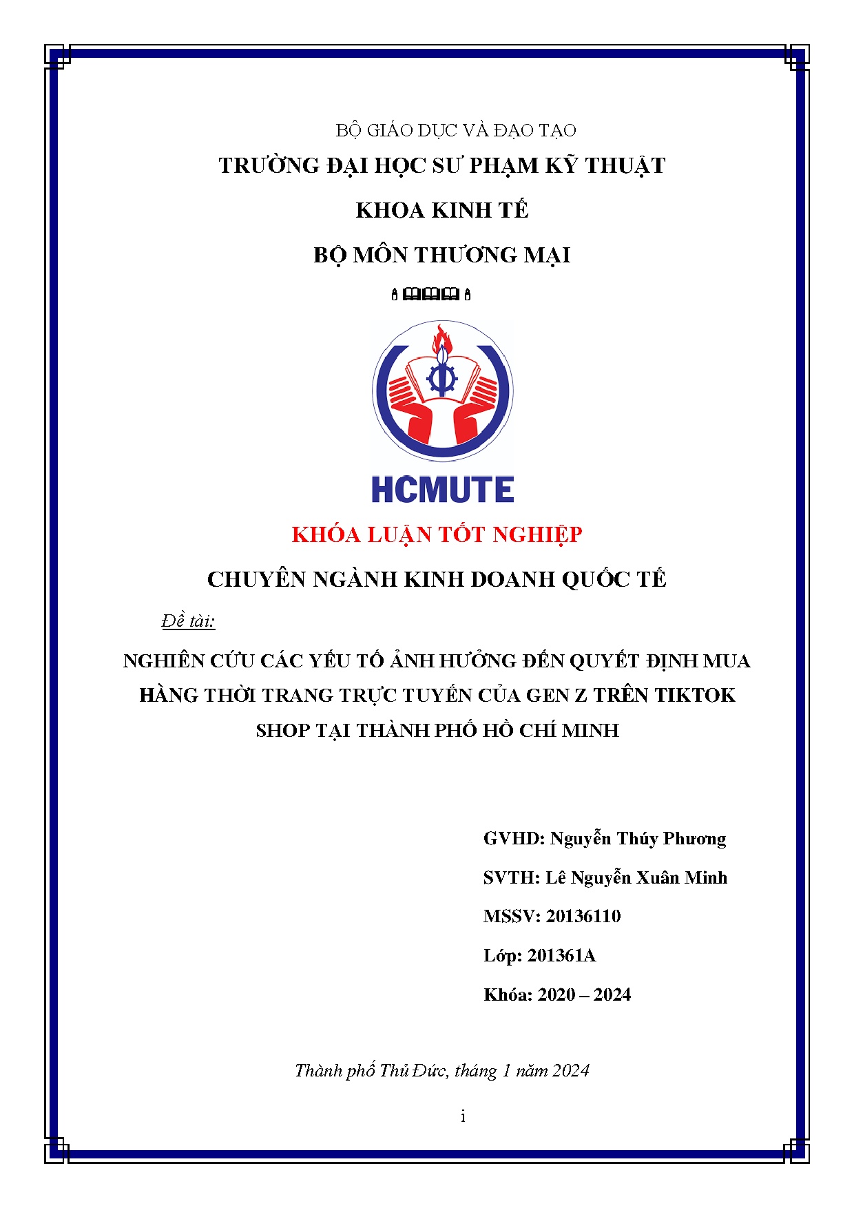 Đồ án tốt nghiệp - Nghiên cứu các yếu tố ảnh hưởng đến quyết định mua hàng thời trang TTCGZTTSTTPHCM