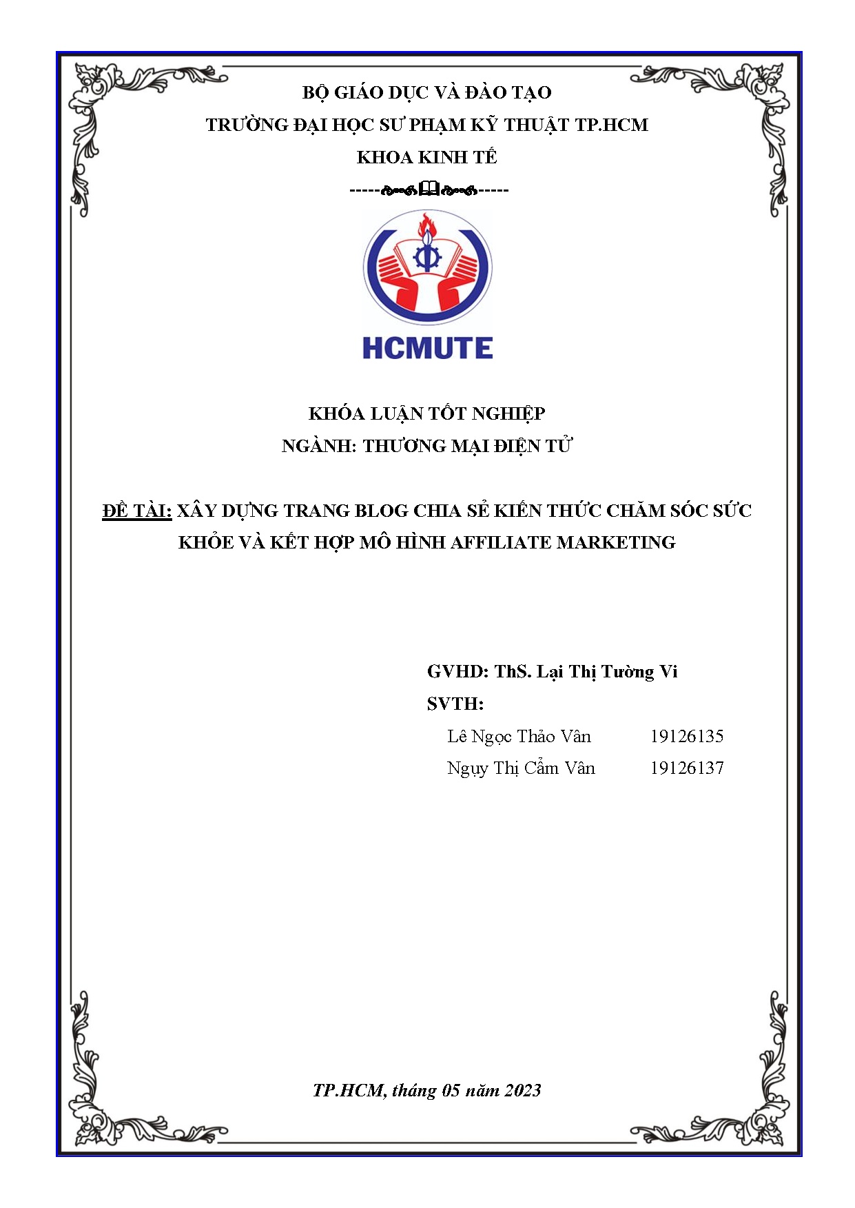 Đồ án tốt nghiệp - Xây dựng trang Blog chia sẻ kiến thức chăm sóc sức khỏe và kết hợp mô hình AM