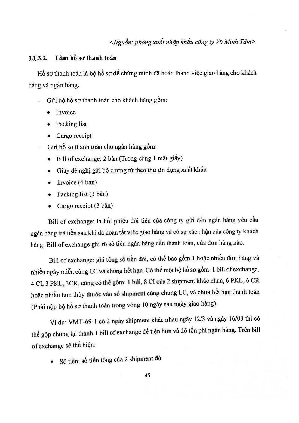 Đồ án tốt nghiệp - Hoàn thiện công tác xuất khẩu tại công ty TNHH Võ Minh Tâm - Trang 54